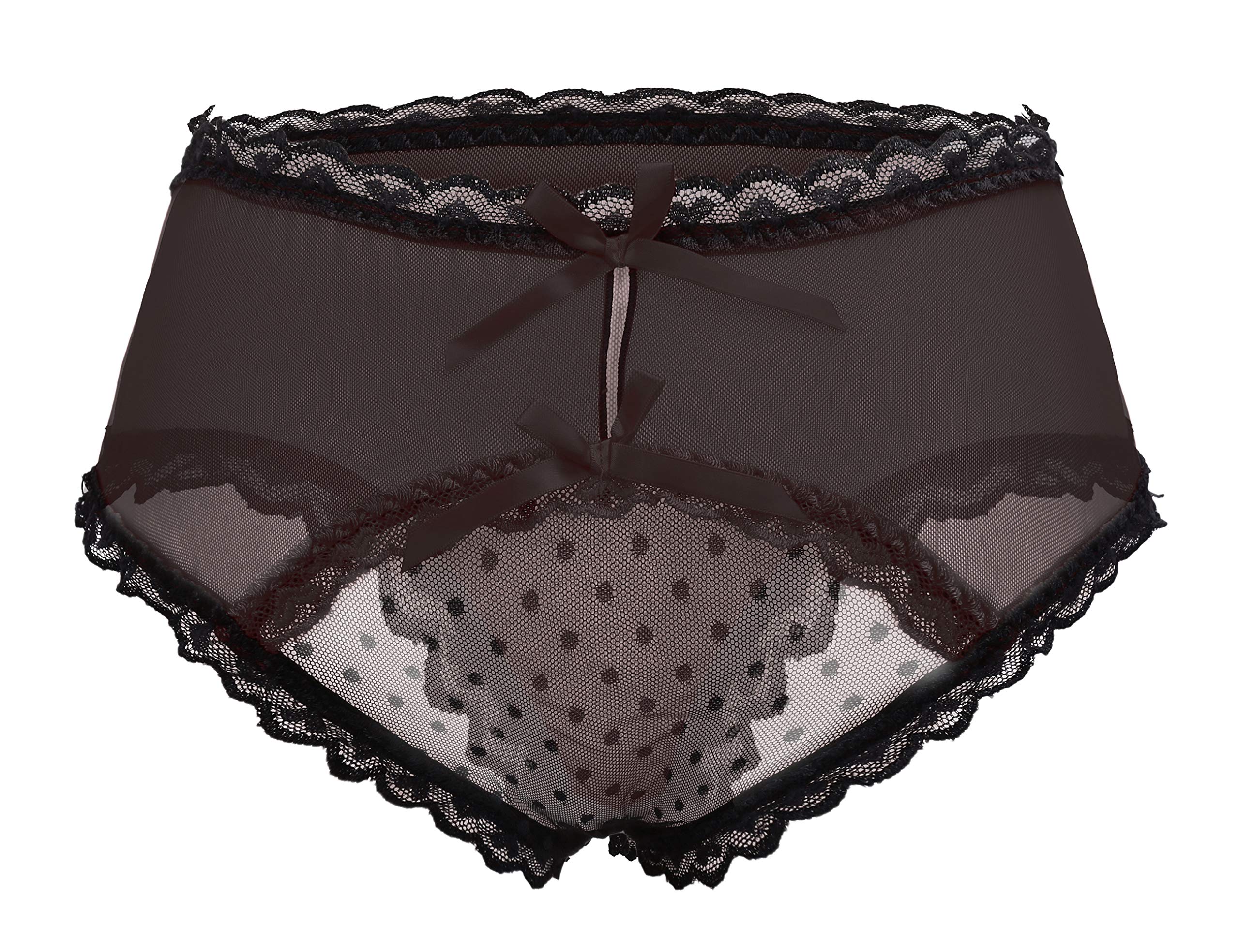 Sexy Women's Lace Panties with Bowknot - Comfortable Hipster Briefs Mesh Underwear for Valentine's Day & Romantic Nights - Perfect as Lingerie Gift for Her