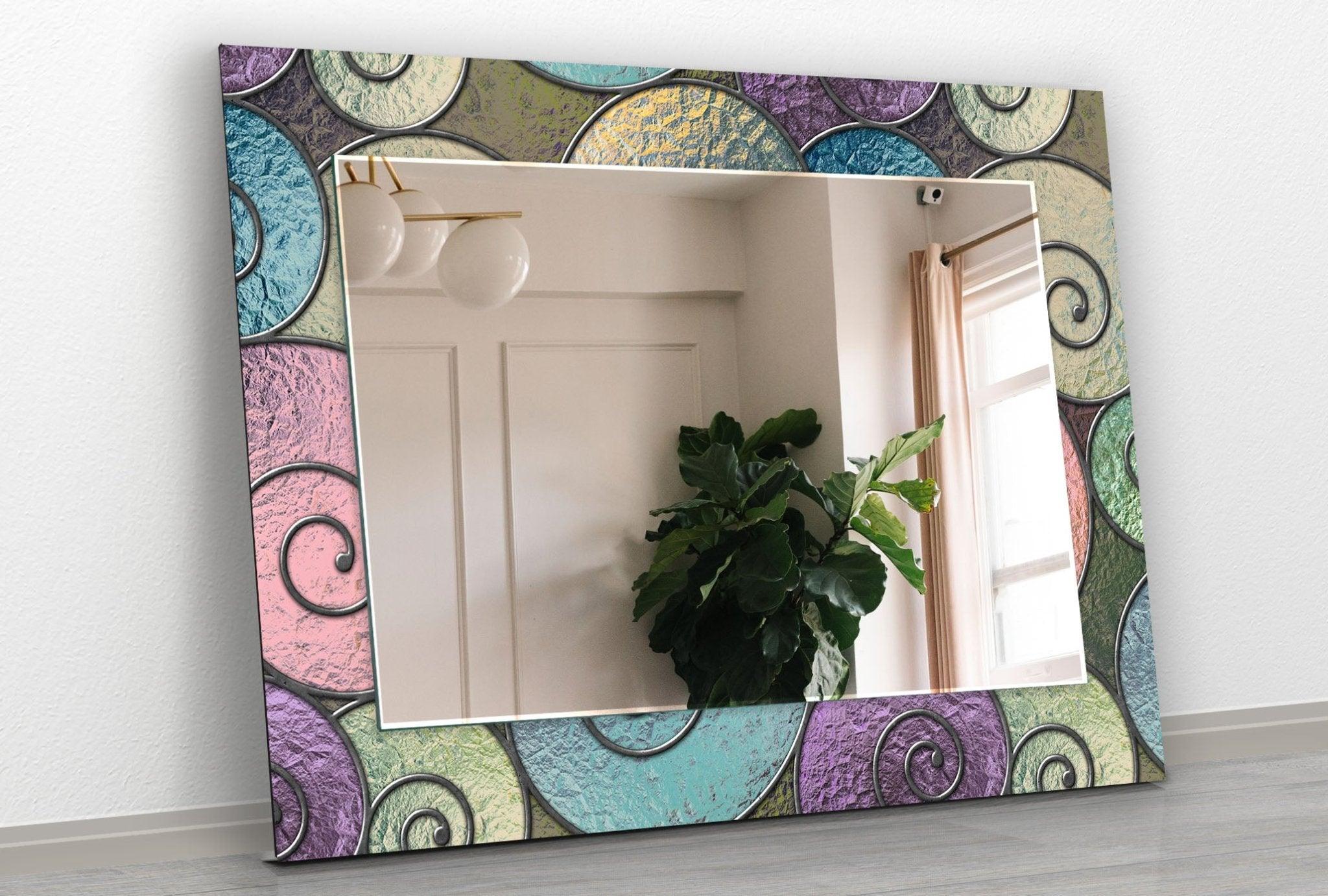 Abstract Spiral Wall Mirrors - Modern Decorative Round Mirror for Living Room, Bedroom, Entryway - Unique Home Decor & Stylish Interior Design Accent