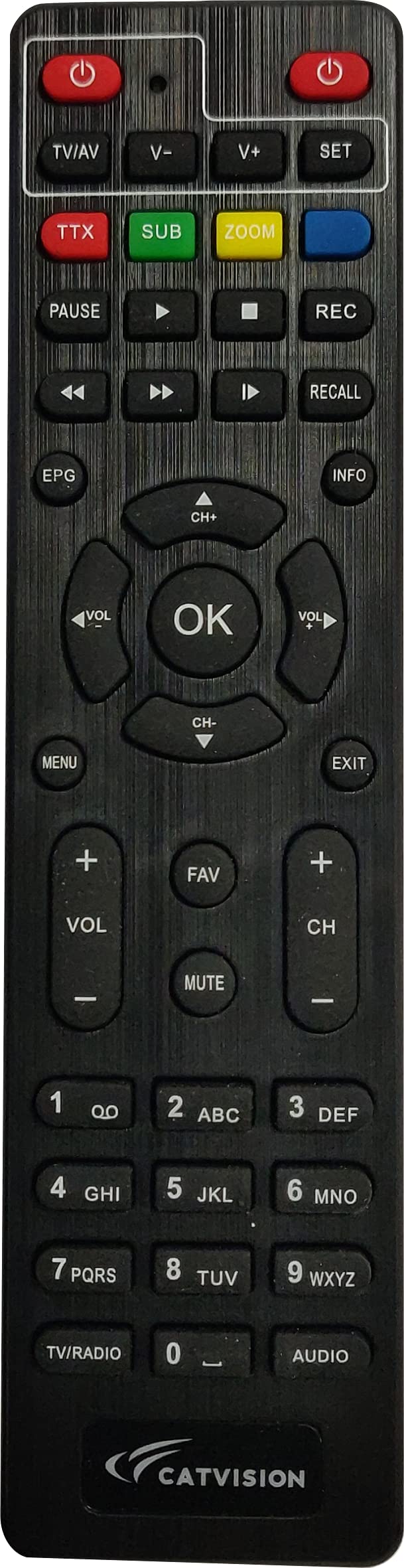 CATVISION Remote Control for CATVISION Set Top Box - Universal Replacement, Easy Setup, Long Range - Perfect for Living Room, Bedroom & Home Entertainment