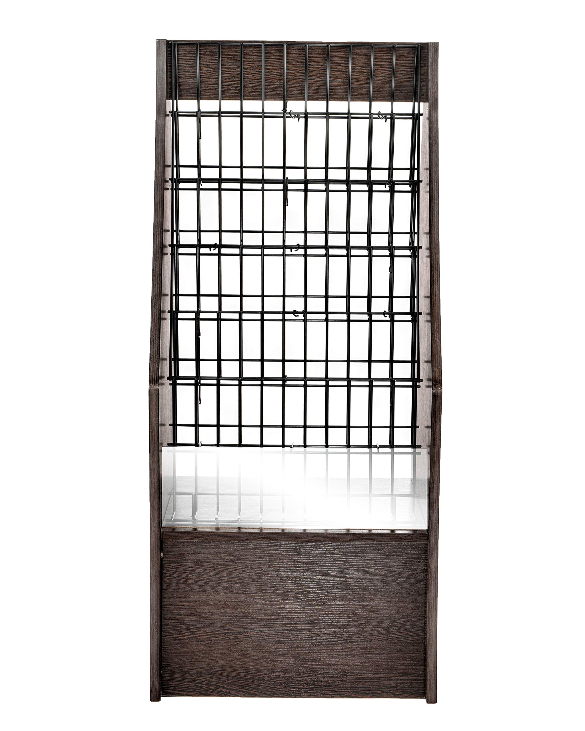 Adir Magazine Display Rack - Adjustable Wooden Brochure Stand with Metal Shelves for Stores & Offices | Perfect for Retail Displays, Waiting Rooms & Reception Areas (Black)
