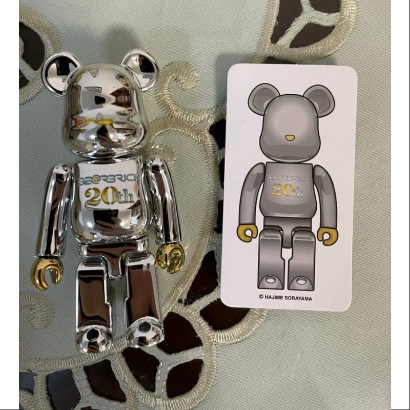 Bearbrick Series 42 SUPER Secret Sorayama Hajime 20th Anniversary 100% Silver Collectible Figure - Perfect for Anime Fans, Art Collectors & Home Decor Display