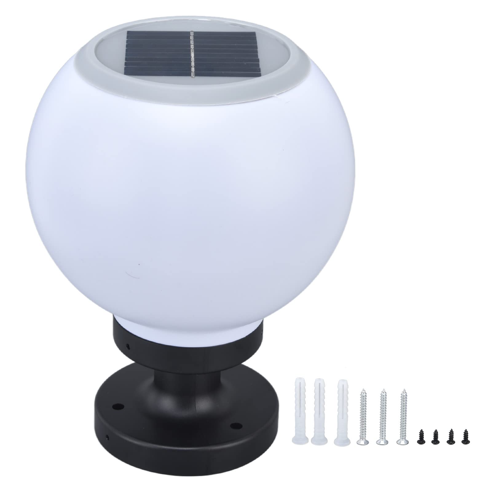 GOTOP Solar Powered Outdoor LED Globe Column Light - Waterproof Garden Post Lantern for Patio, Yard, Walkway & Pathway Lighting | Perfect for Landscape, Driveway, Deck and Backyard Decoration