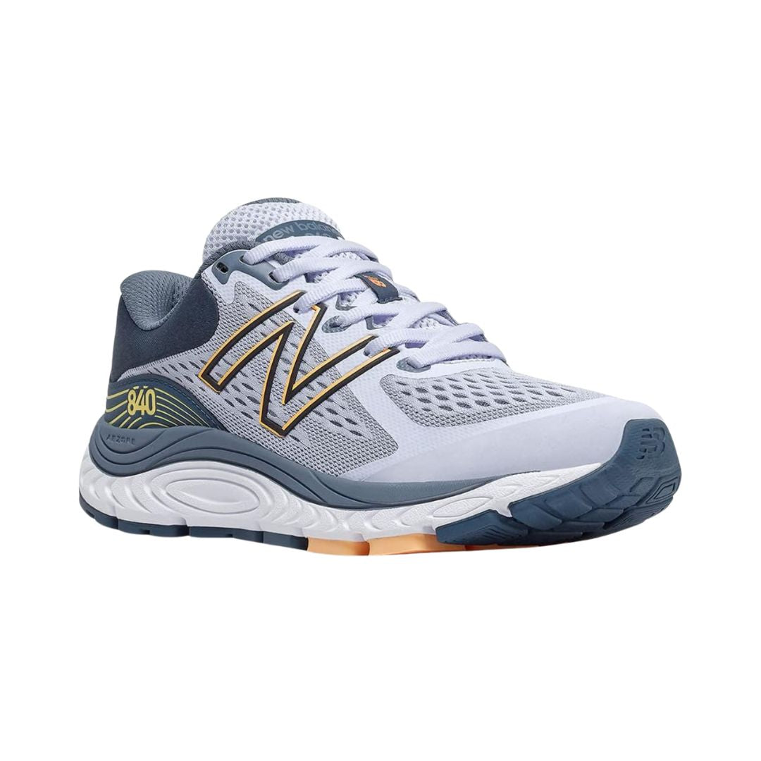 New Balance Women's 840v5 Running Shoes - Silent Grey with Light Mango (B Width) | Lightweight Cushioned Sneakers for Jogging, Gym Workouts & Everyday Comfort