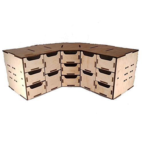 LMG WO-1213 Modular Storage Cabinet with 4 Drawers - Space-Saving Corner Cabinet for Bedroom, Living Room, or Office Organization