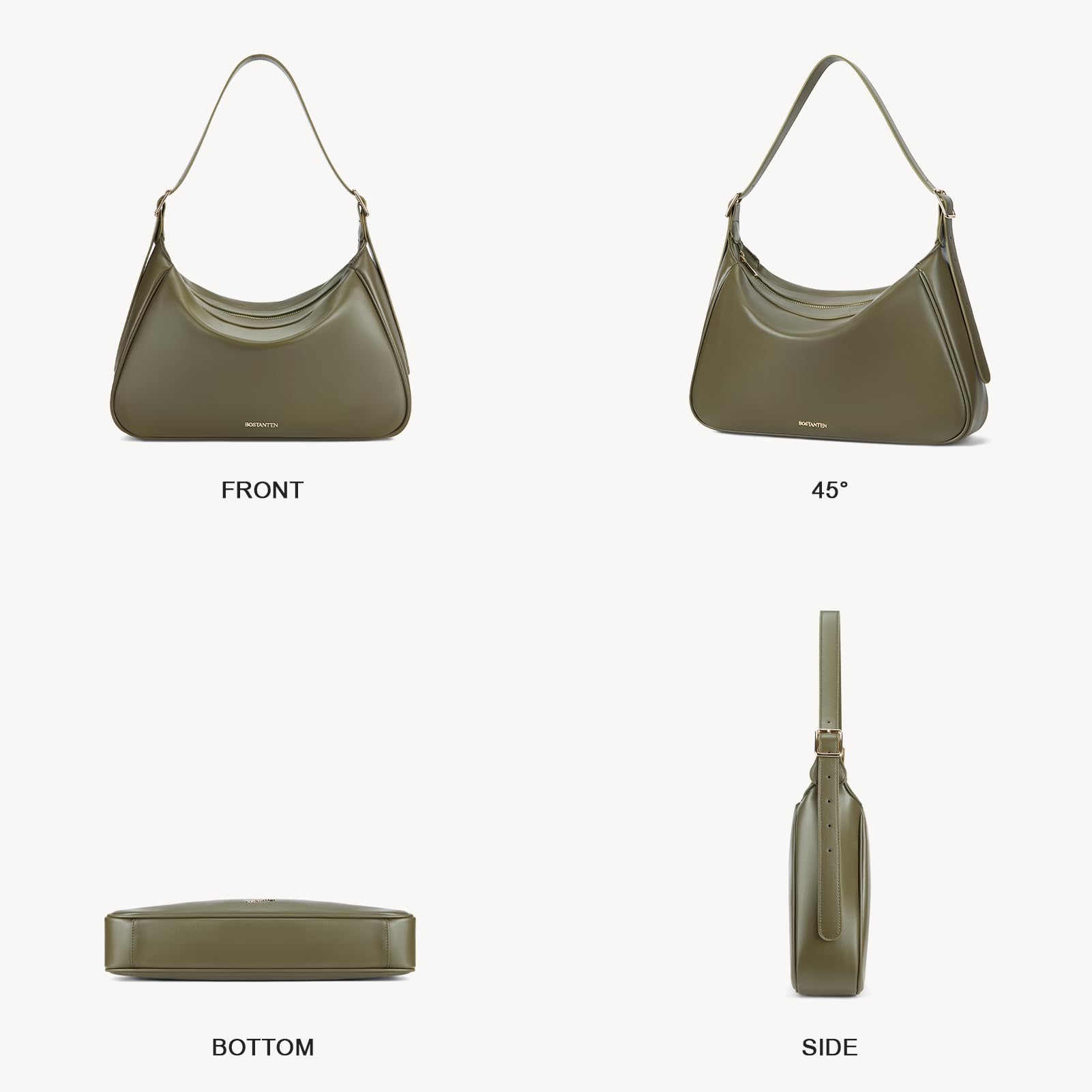 BOSTANTEN Genuine Leather Women's Handbag - Stylish Large Hobo Shoulder Purse in Brown | Perfect for Work, Travel & Everyday Use