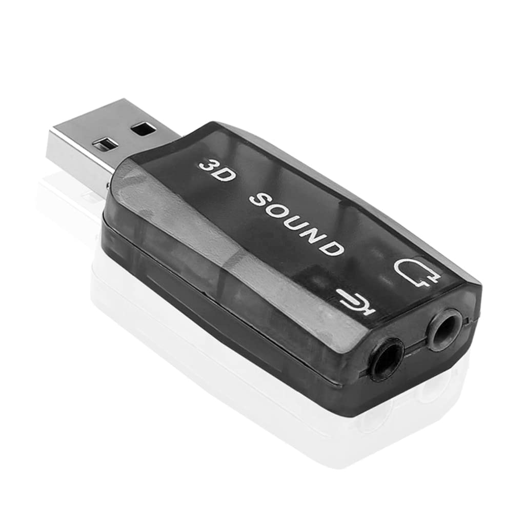 GMBYLBY USB to 3.5mm Audio Adapter - External Sound Card with Microphone & Headphone Jack for PC, Laptop, Gaming Headset - Perfect for Online Meetings, Gaming & Music Streaming