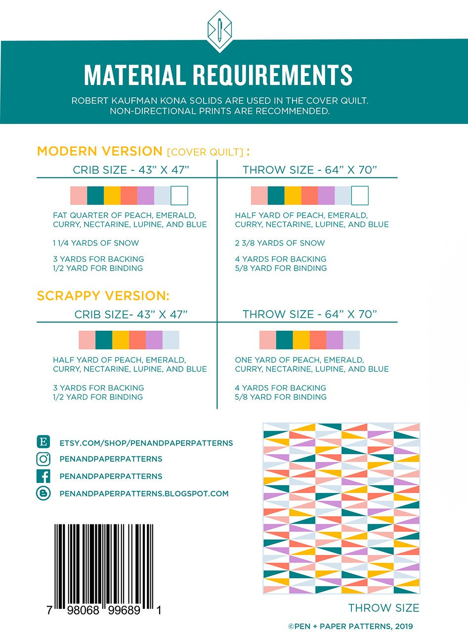 Mod Diamond Quilt Pattern - Stylish Geometric Quilting Design for DIY Home Decor & Bedding Projects - Perfect for Quilts, Blankets, and Throw Pillows