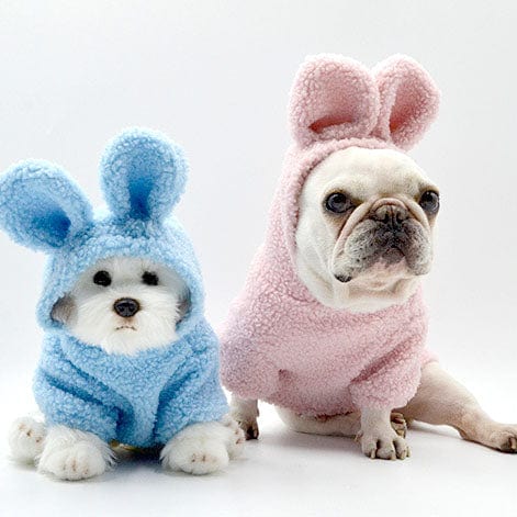 Fluffy Bunny Pet Costume for Small Dogs & Cats - Soft & Adorable Halloween Costume in Blue or Pink | Perfect for Halloween Parties, Pet Photos & Dress-Up Fun