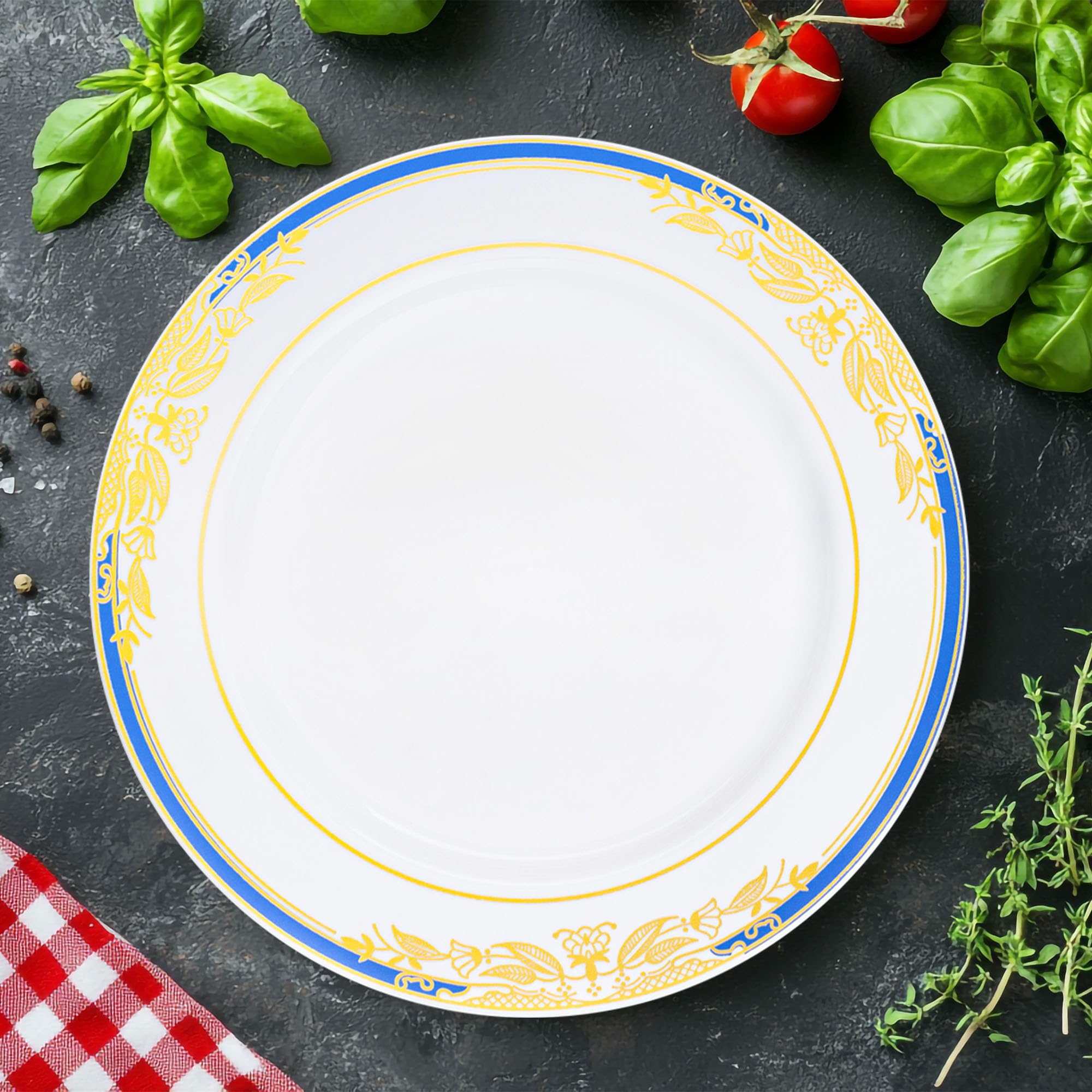 Smarty Had A Party 120-Piece Elegant Disposable Plastic Dinnerware Set - 10.25