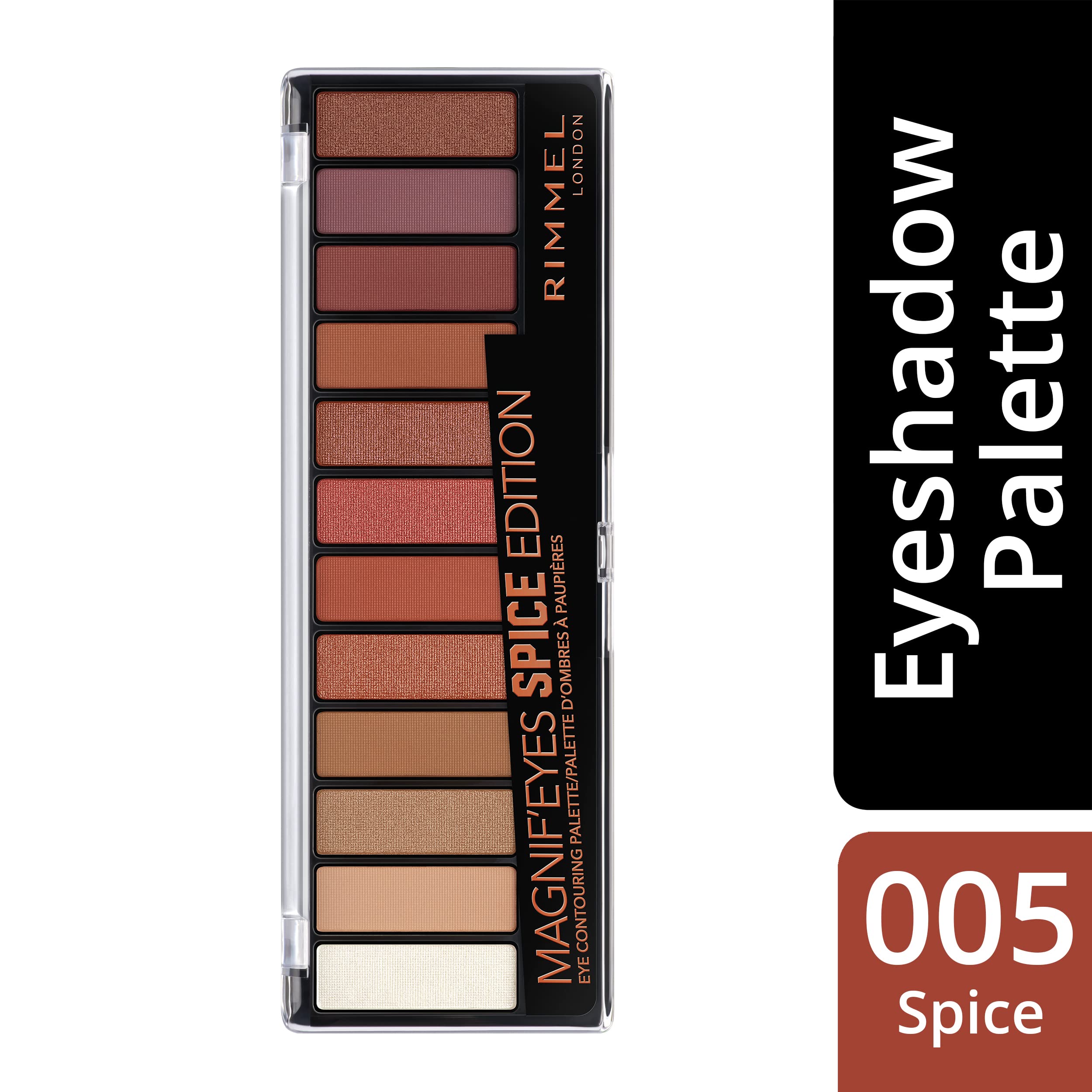 Rimmel London Magnif eyes 12 Pan Eyeshadow Palette - Highly Pigmented, Long Lasting Pink Spice Edition (14.2g) | Perfect for Day to Night Makeup, Party & Special Occasions