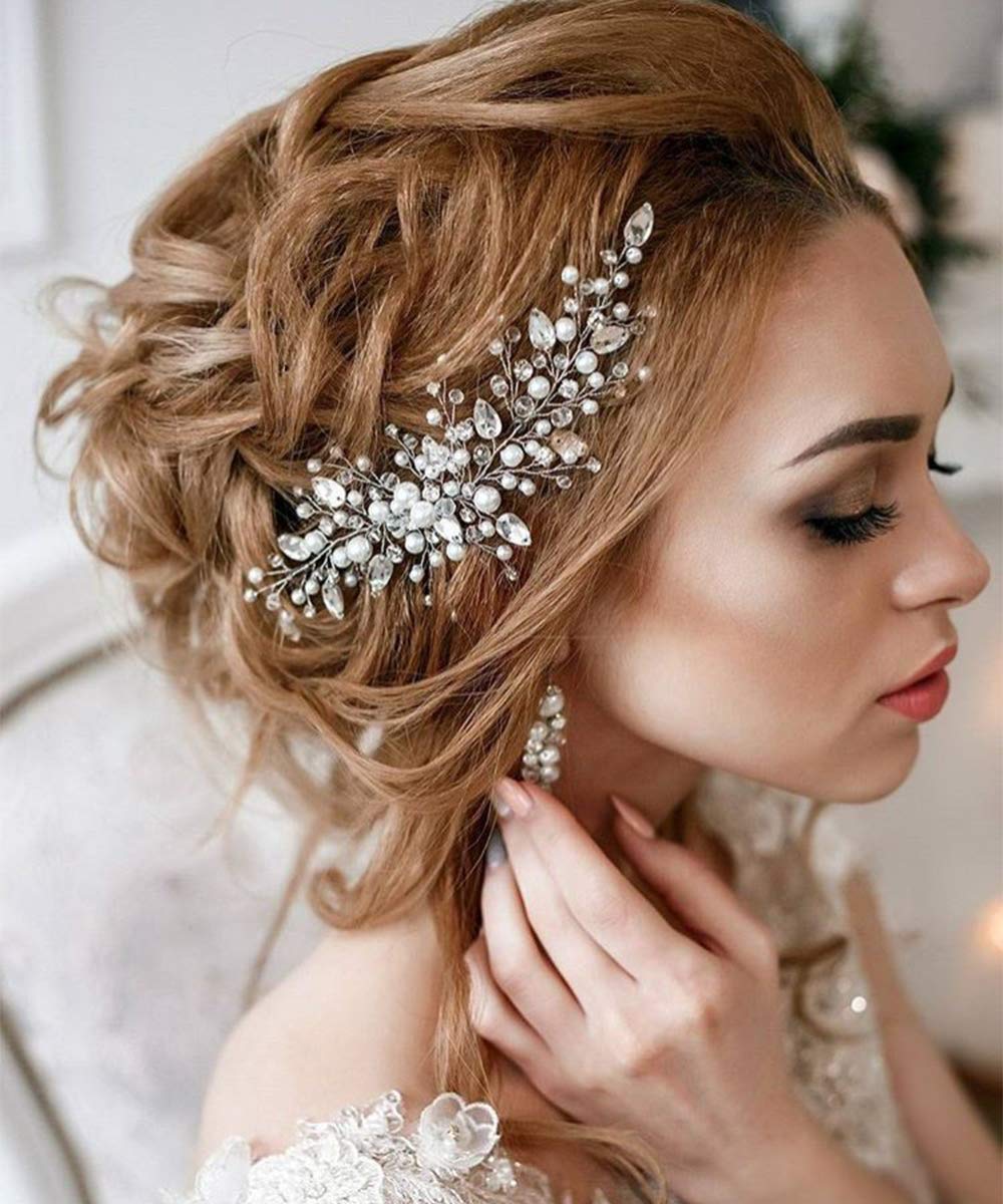 Pearl Bridal Hair Vine - Silver Wedding Hair Comb for Brides & Bridesmaids