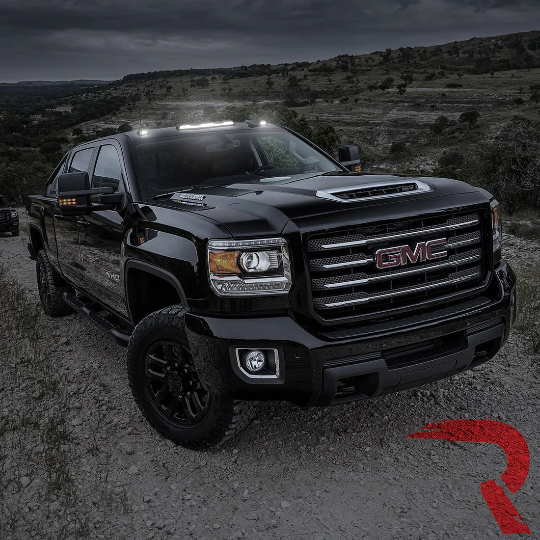 GMC & Chevy 20-24 (4th GEN) Heavy Duty Smoked Cab Roof Light Lens with White LEDs - 3 Piece Set for Trucks Without Factory Roof Lights | Off-Road Lighting Upgrade for Night Driving & Work Sites