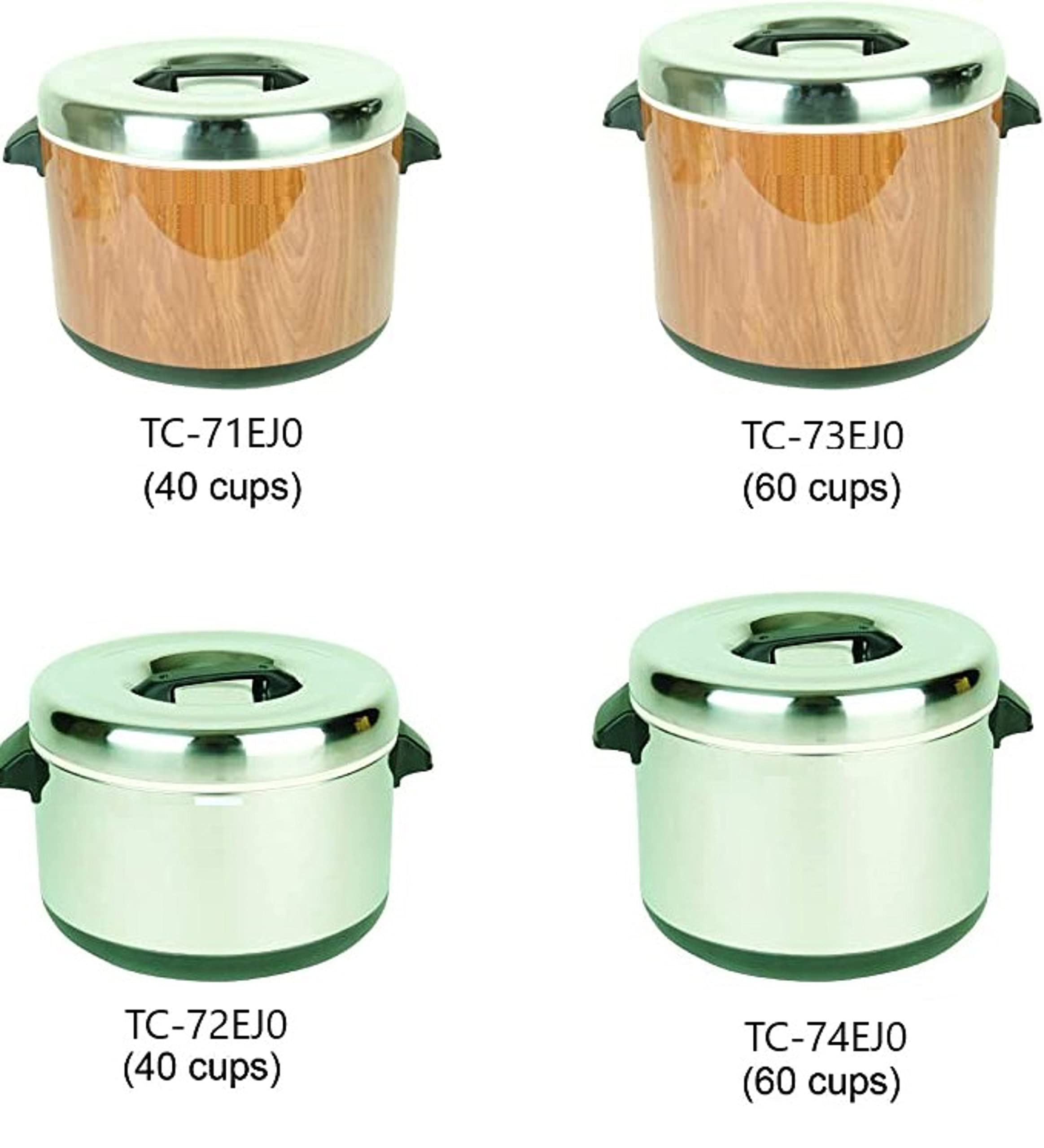 TrueCraftware 40-Cup Insulated Sushi Rice Pot - Wood Grain Exterior & Stainless Steel Interior with Lid & Plastic Handle - Perfect for Sushi Rice Mixing, Warming & Serving in Home Kitchens & Restaurants