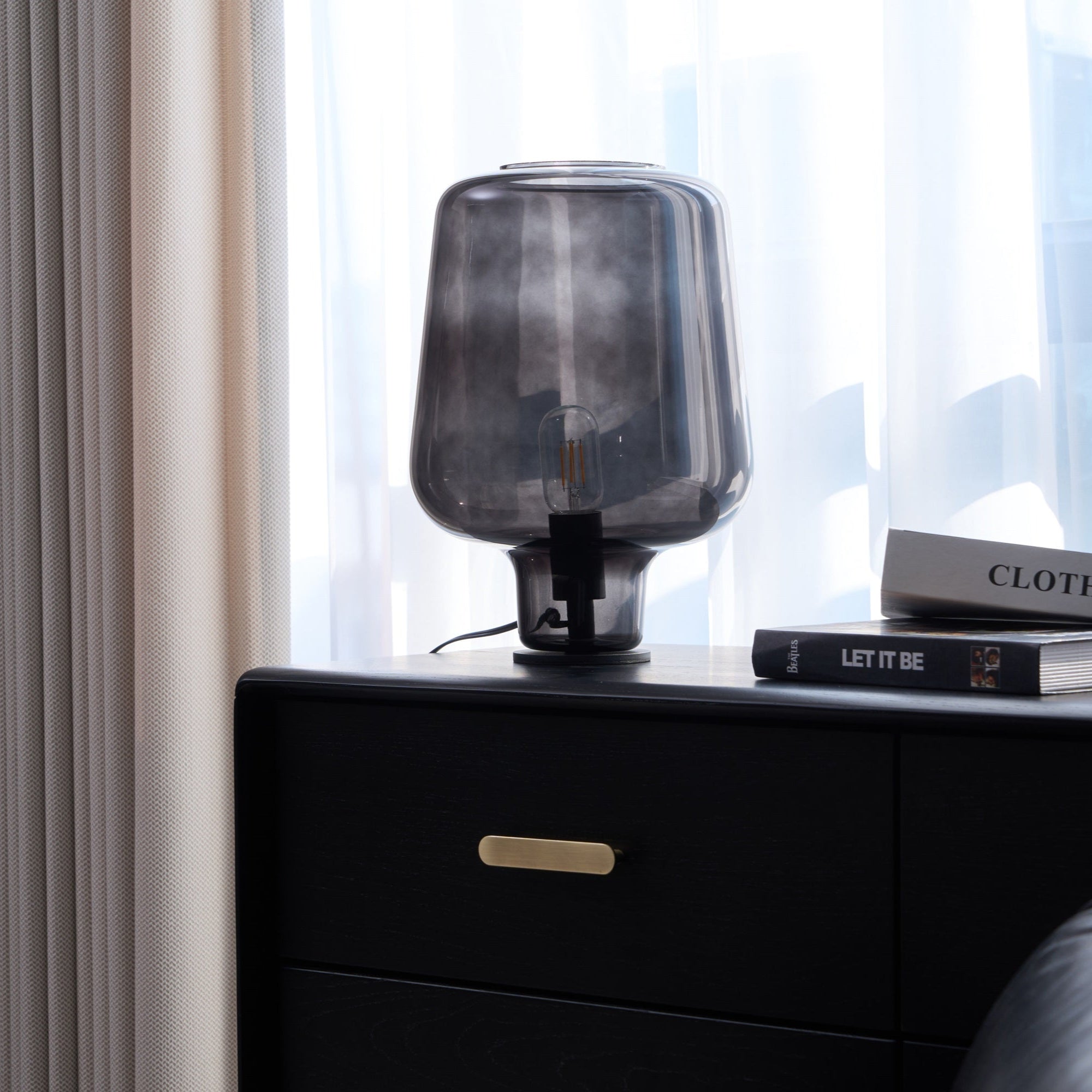 Modern Teutonic Glass Table Lamp - Elegant Home & Office Lighting for Living Room, Bedroom, or Study Desk Decor