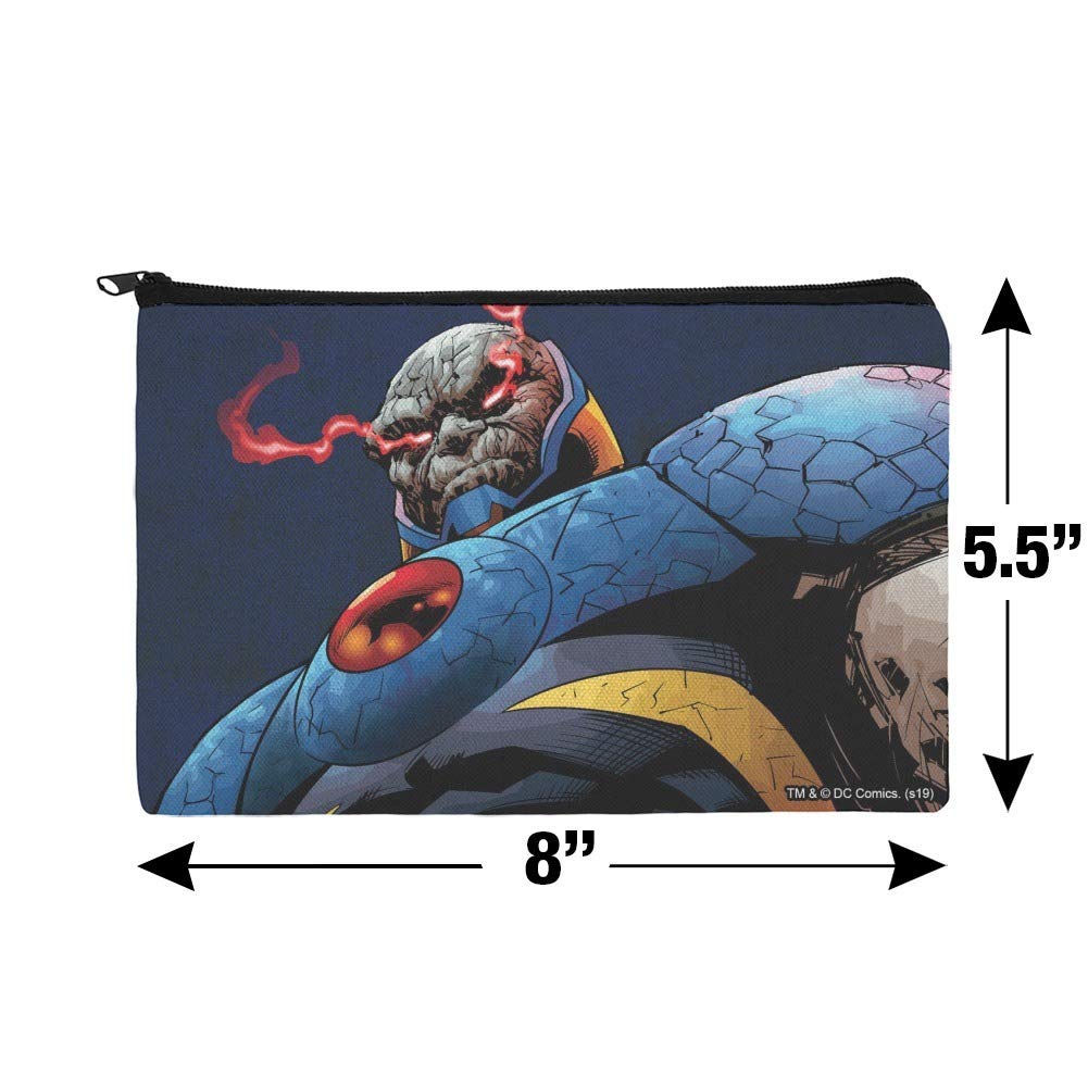Superman vs Darkseid Themed Makeup Bag - Waterproof Cosmetic Organizer Pouch for Travel & Daily Use - DC Comics Superhero Accessories for Fans & Collectors