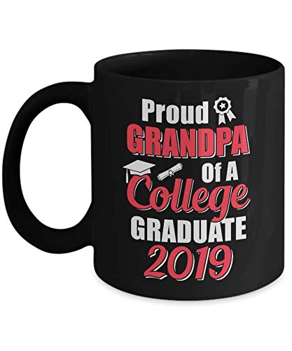 2019 College Graduate Grandpa Coffee Mug - 11OZ Ceramic Cup for Hot & Cold Drinks - Perfect Gift for Proud Grandparents, Graduation Celebrations & Office Use