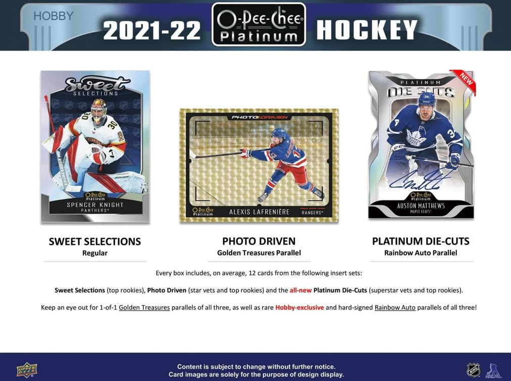 2021/22 O-Pee-Chee Platinum Hockey Hobby Box - 12 Packs (144 Cards) | NHL Trading Cards Collection for Collectors & Fans | Perfect for Sports Memorabilia Displays & Card Trading Events