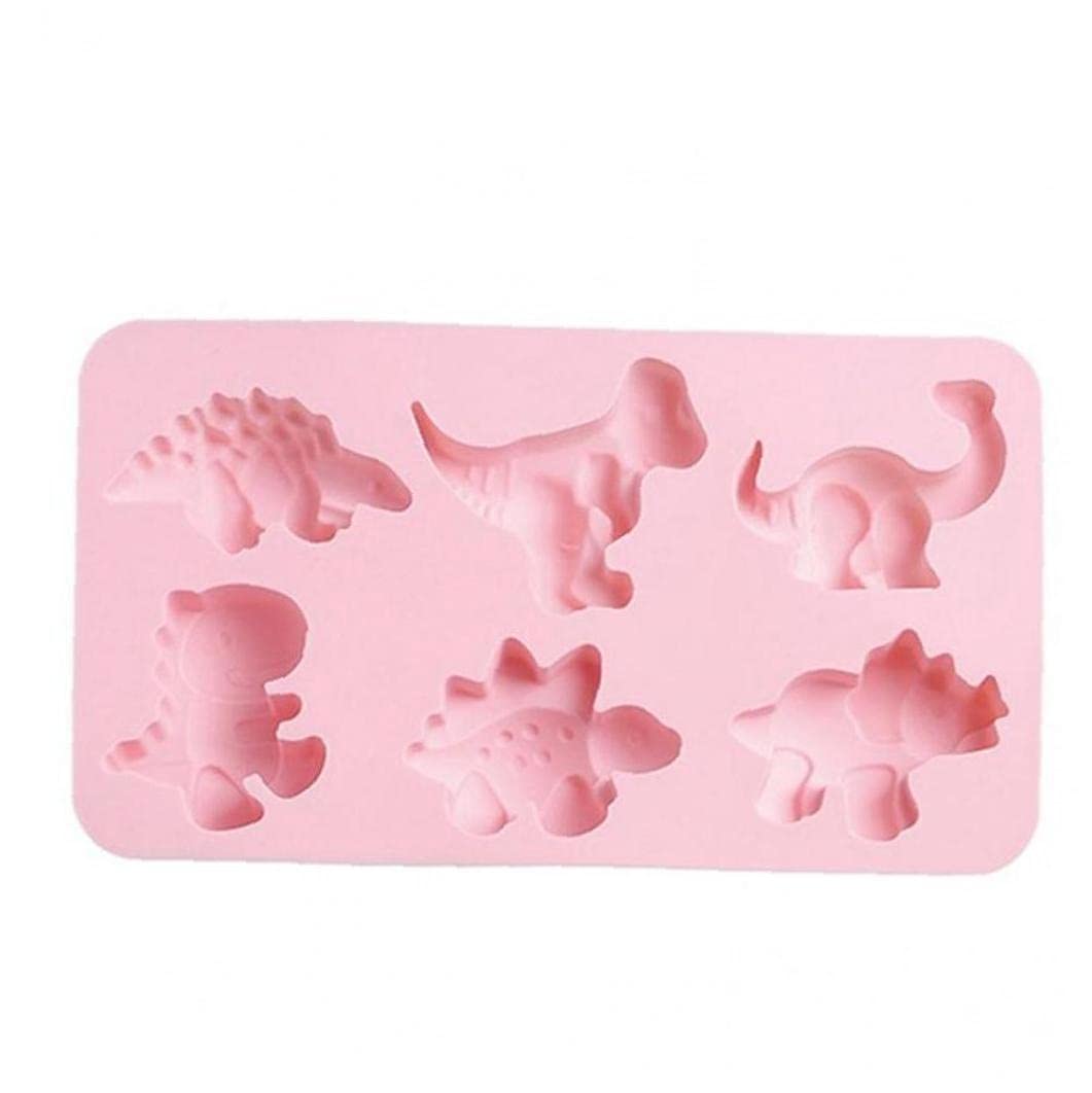 TOSSPER 6-Cavity Dinosaur Silicone Molds for Soap, Cake, Chocolate, Candy, Cupcake, Jelly - Perfect for Baking, DIY Crafts & Kids Party Favors