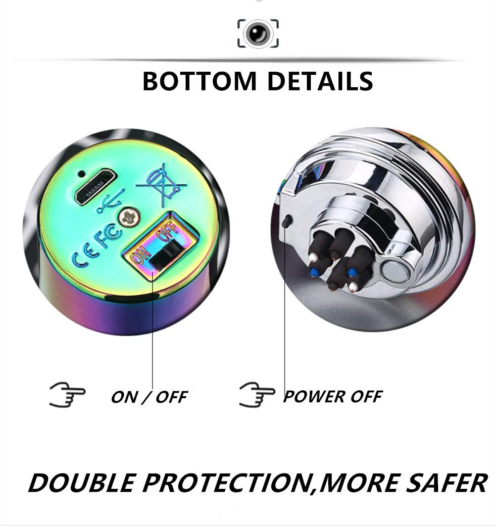 USB Arc Lighter - Windproof Rechargeable Triple Flame (Multicolor) for Camping & Outdoor