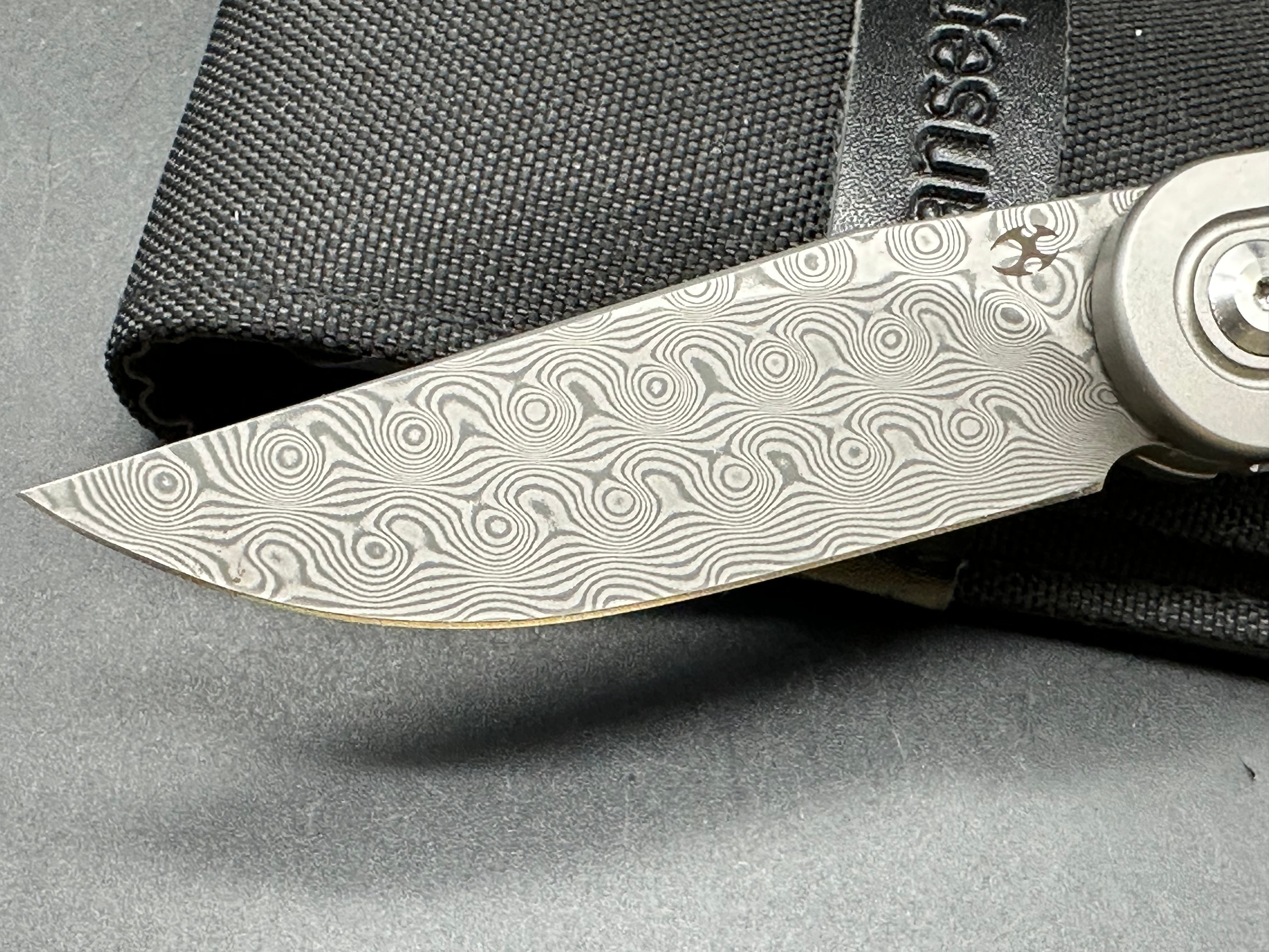 Kansept Reverie Damascus Folding Knife with G10 Handle in Tiffany Blue - Perfect for EDC, Outdoor Adventures & Collectors