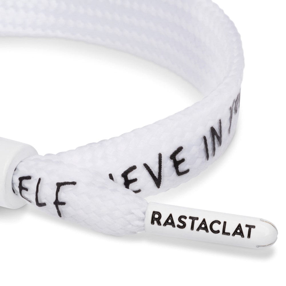 Rastaclat Believe White Bracelet - Adjustable M/L Size for Men & Women - Perfect for Gym, Running, Workout & Everyday Wear