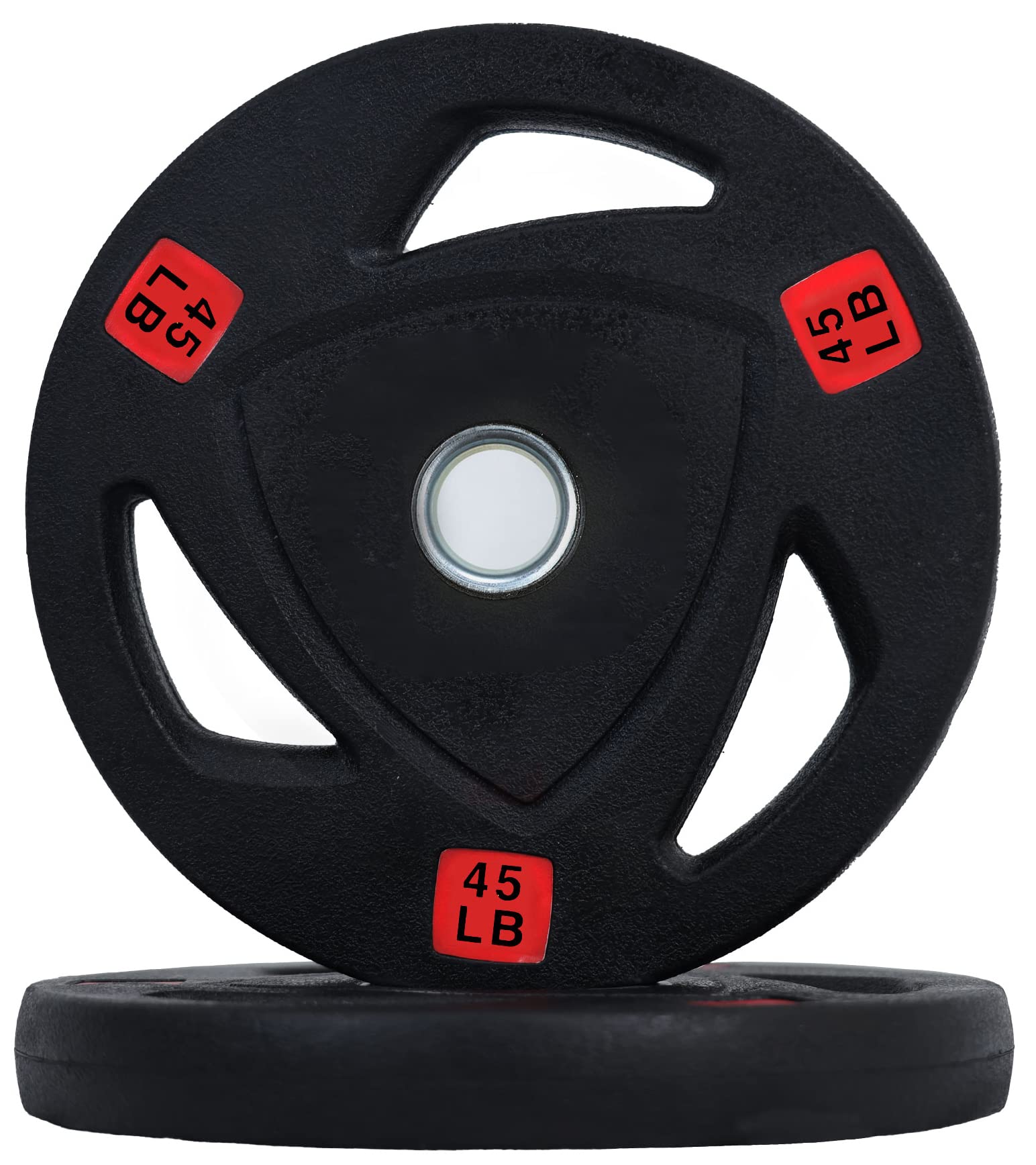 Signature Fitness 1-Inch Cast Iron Weight Plates - Standard Olympic Weight Plates for Strength Training, Weightlifting & CrossFit - Perfect for Home Gym, Commercial Gym & Powerlifting Workouts