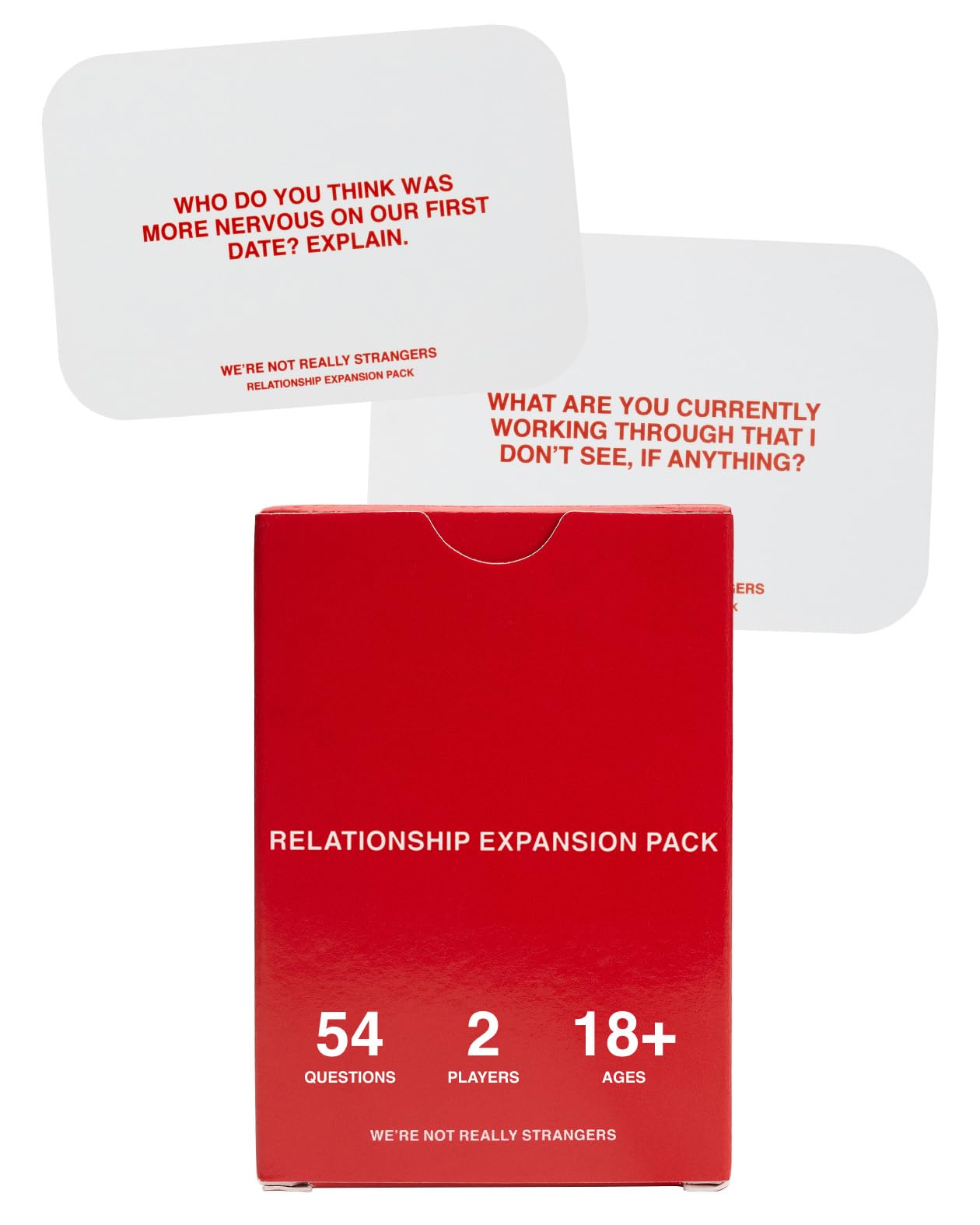 WE'RE NOT REALLY STRANGERS Relationship Expansion Pack Card Game - 54 Conversation Cards with Wild Cards for Couples, Adults & Teens - Fun Date Night & Game Night Activity for 2-6 Players Ages 18+ | Perfect for Deepening Connections and Creating Meaningful Moments