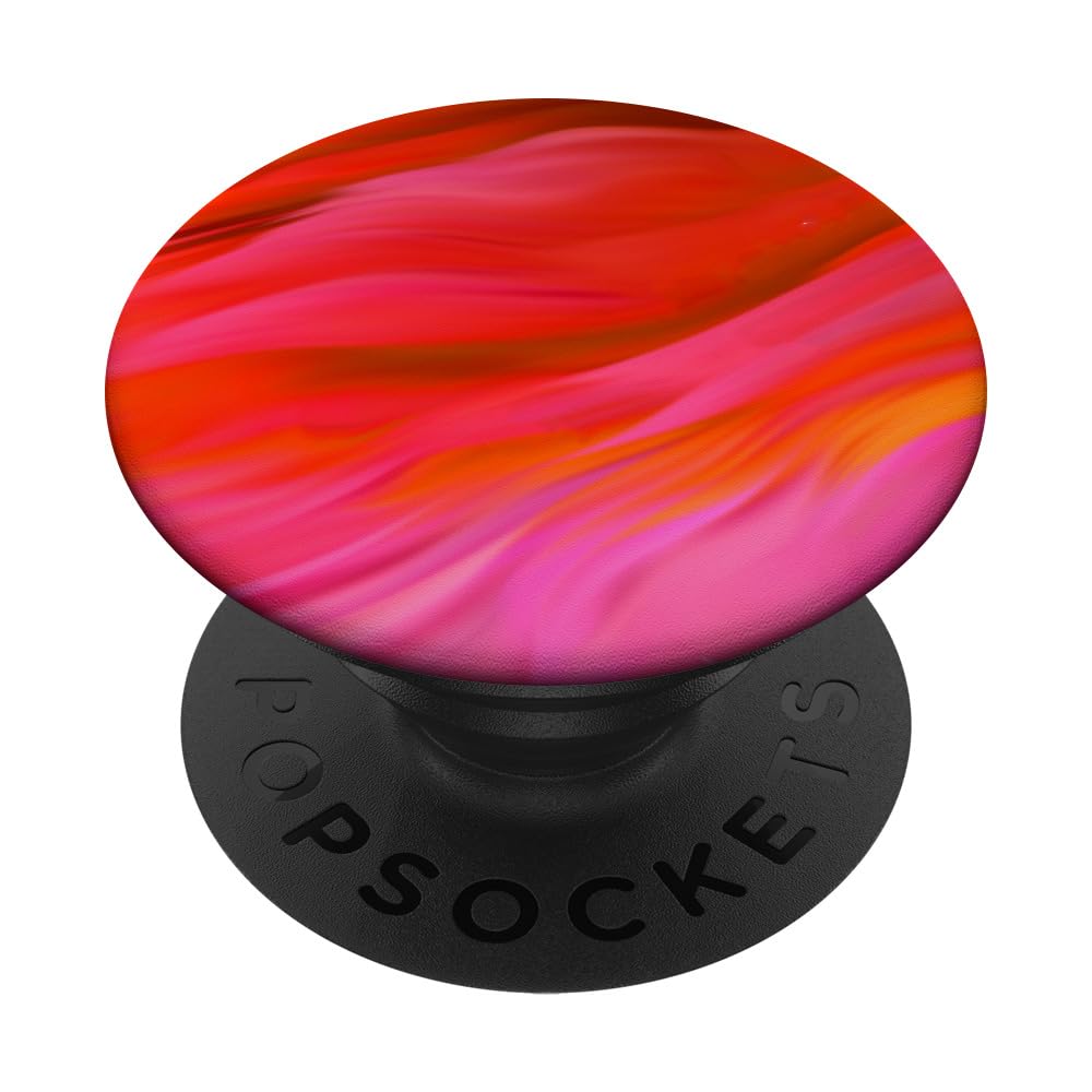 Red Feathers Abstract Art PopSockets Adhesive PopGrip - Phone Grip & Stand for iPhone, Samsung, Smartphones - Perfect for Work, Travel, and Everyday Use