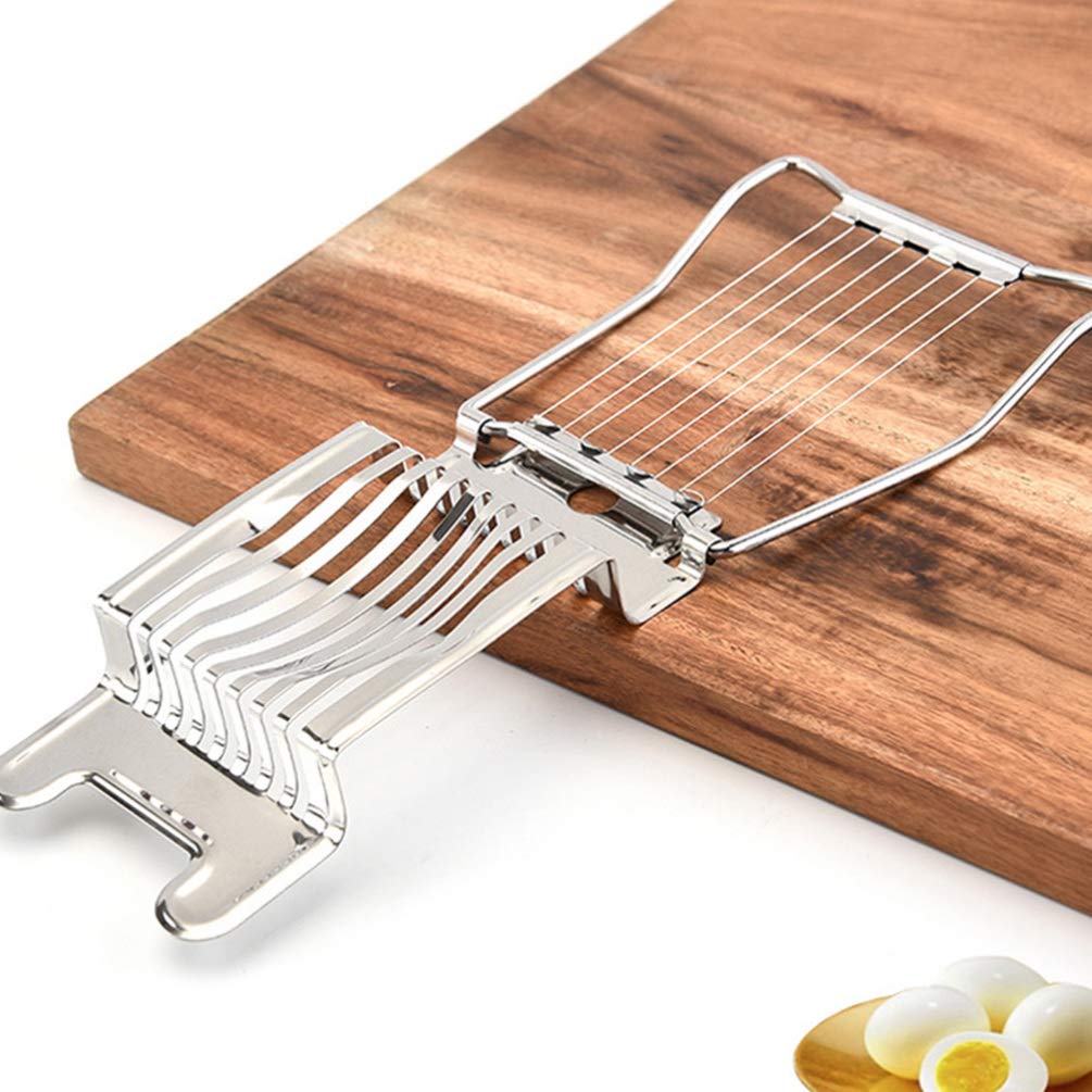 2-Pack Stainless Steel Egg Slicer & Cheese Cutter - Kitchen Gadget for Perfectly Sliced Hard Boiled Eggs, Fruits & Soft Cheeses - Ideal for Salads, Sandwiches & Charcuterie Boards