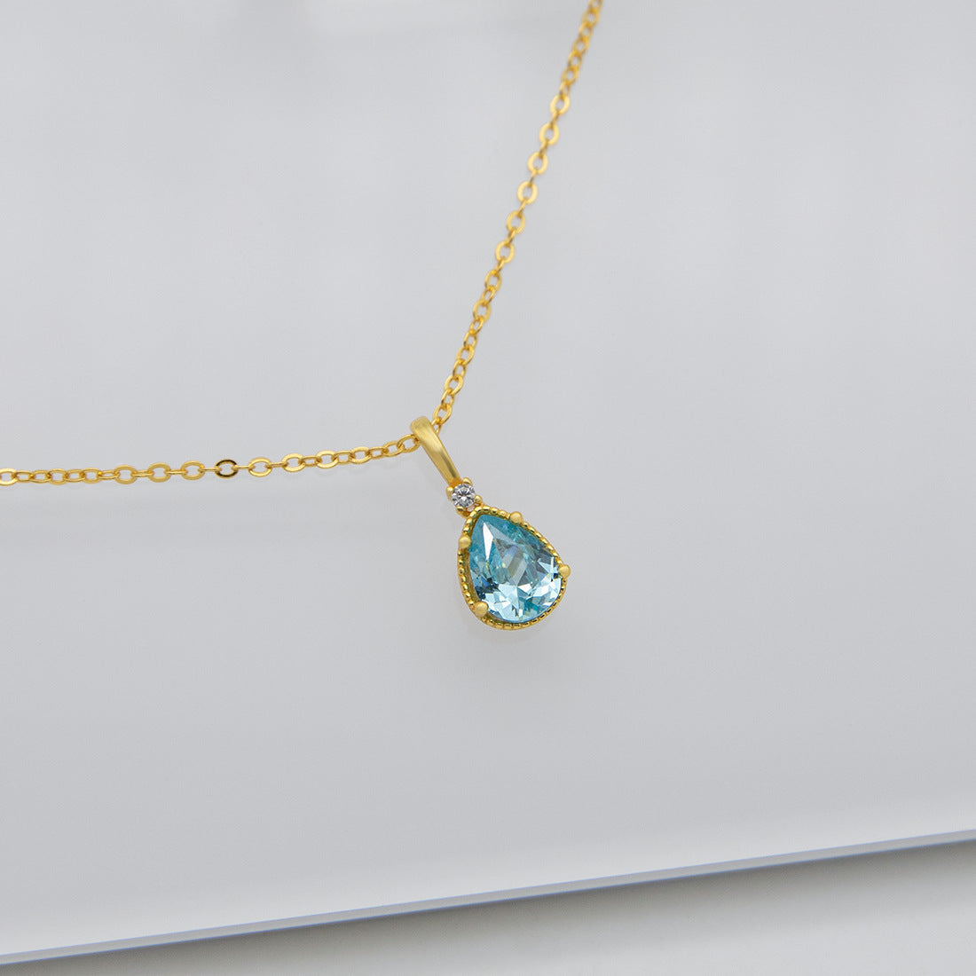 Natural Topaz Citrine Teardrop Pendant Necklace - 925 Sterling Silver Jewelry Gift for Women | Perfect for Birthday, Anniversary & Everyday Elegance
