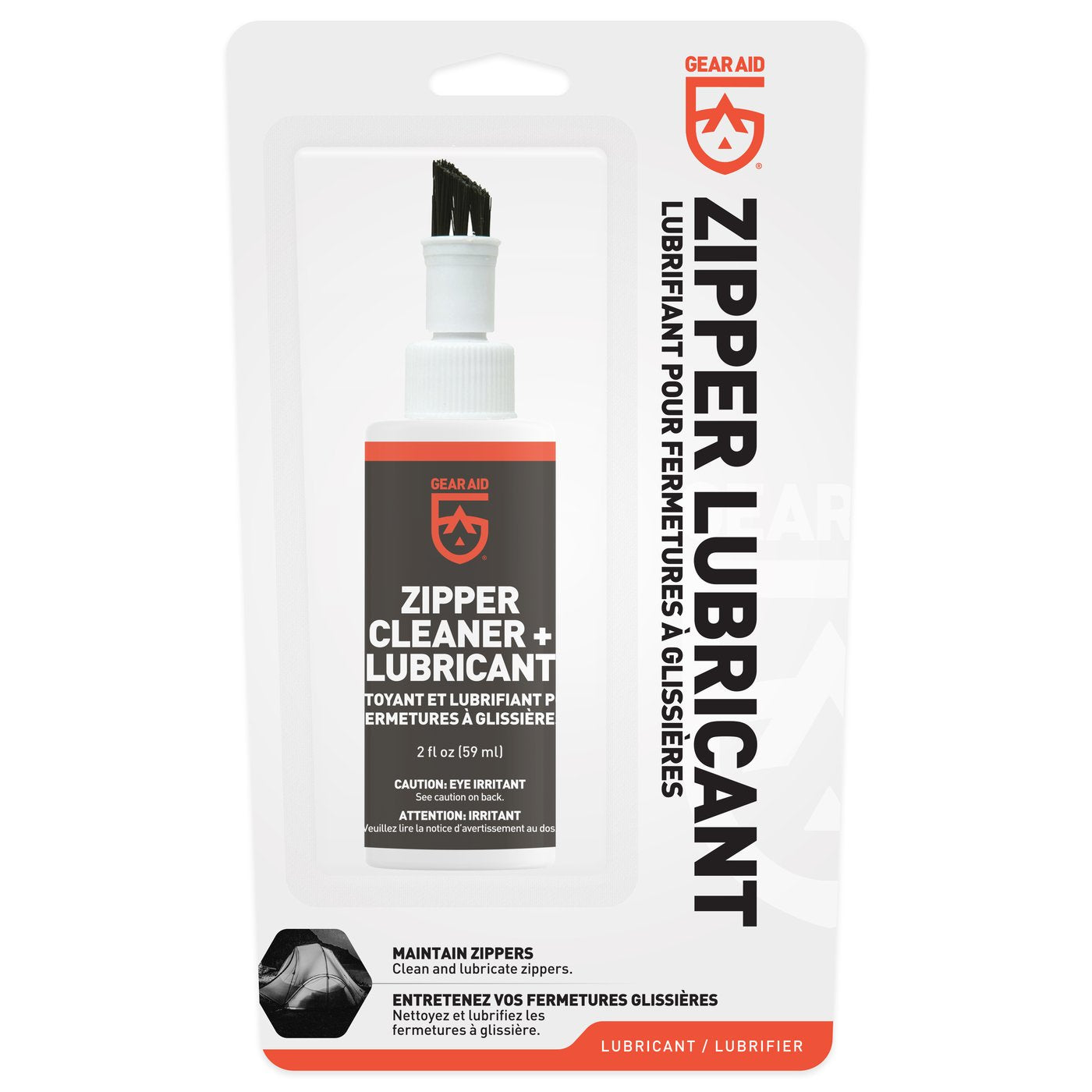 Gear Aid Zipper Cleaner and Lubricant 2oz (60ml) - Fix Sticky Zippers on Jackets, Bags & Outdoor Gear - Waterproof Zipper Maintenance Solution for Smooth Operation