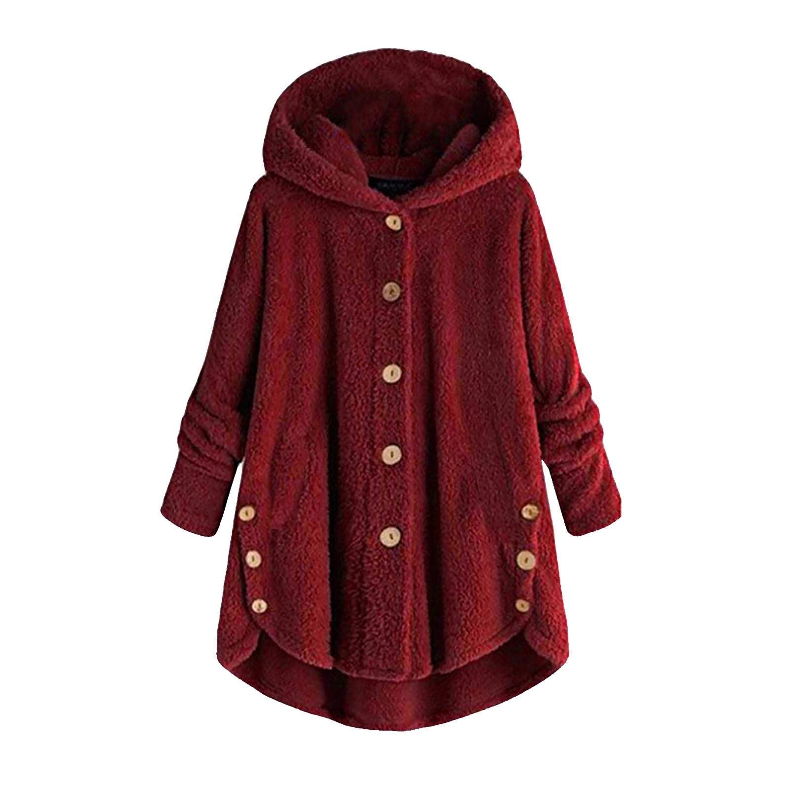 Women's Sherpa Lined Winter Coat - Long Button Down Trench Jacket for Ladies | Warm Fleece Outerwear for Cold Weather, Casual & Office Wear