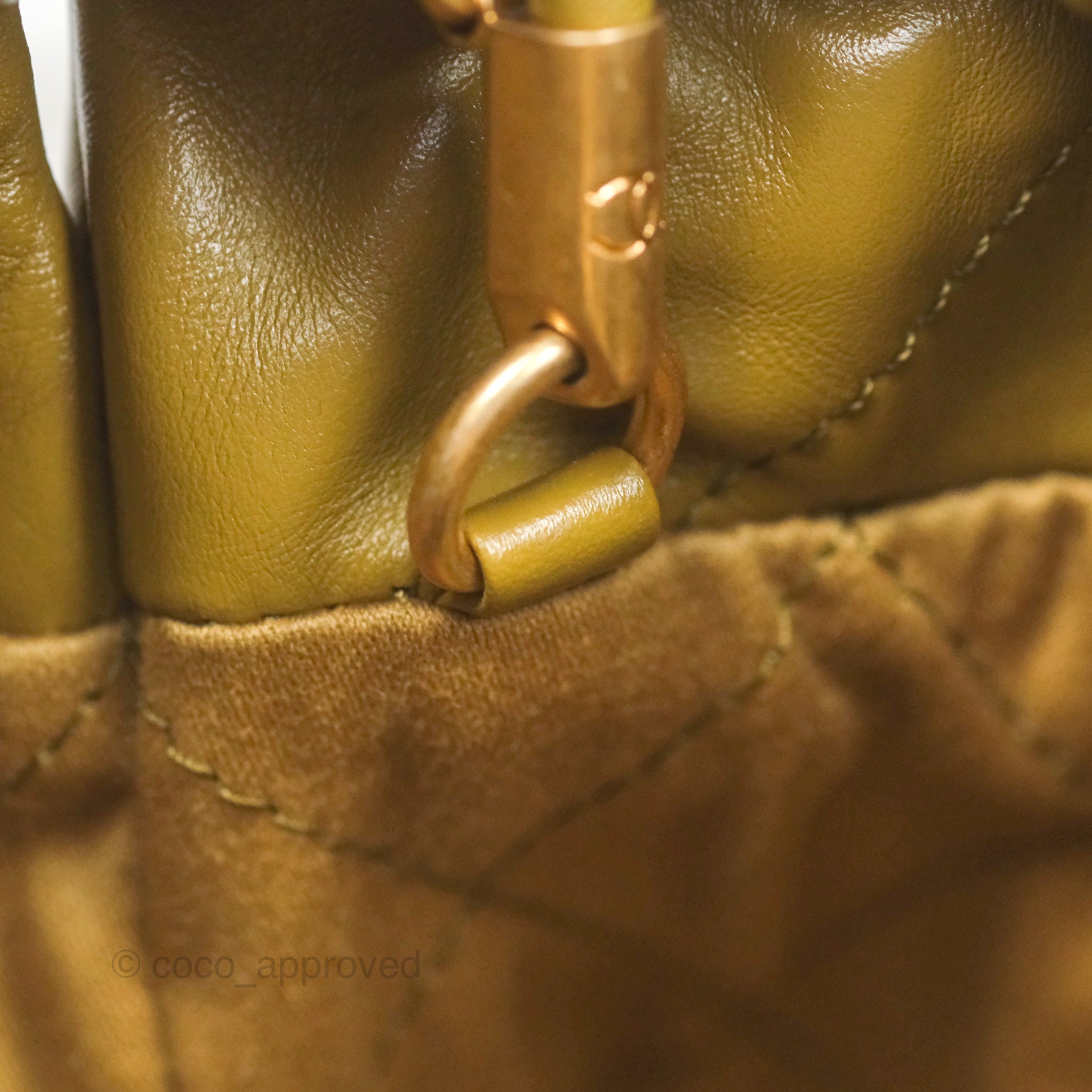 Chanel 22 Mini Bag in Olive Green | Shiny Crumpled Calfskin Leather with Aged Gold Hardware | Luxury Crossbody Purse for Women | Perfect for Date Night & Evening Events