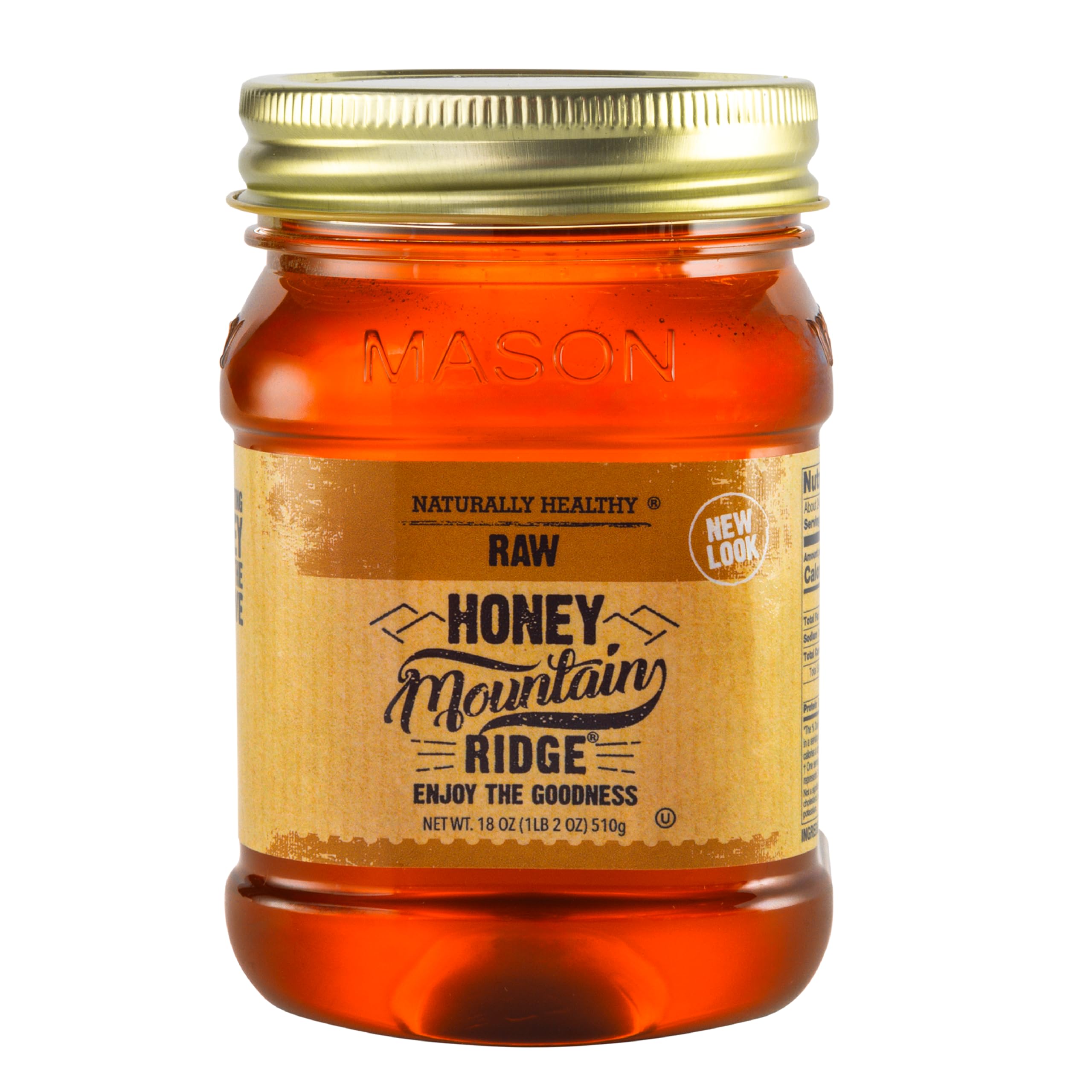 Pure Raw Mountain Ridge Honey - 18oz, Unfiltered & Unpasteurized | Perfect for Tea, Baking & Natural Remedies