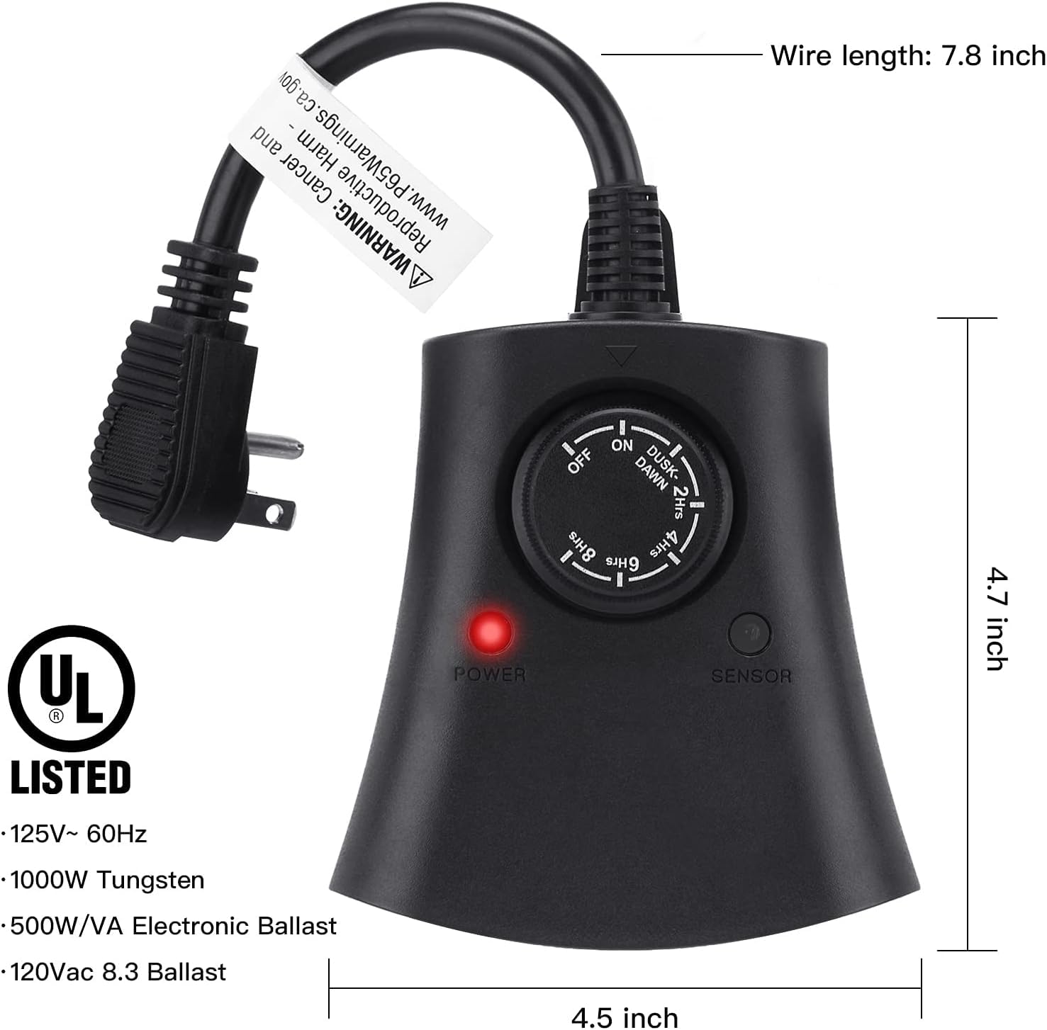 Outdoor Plug Timer with Remote - Dusk to Dawn Waterproof Electrical Timer Switch, 3 Grounded Outlets (15A 1/2HP) for Holiday Lights, Halloween & Christmas Decorations - Perfect for Patio, Garden & Outdoor Lighting