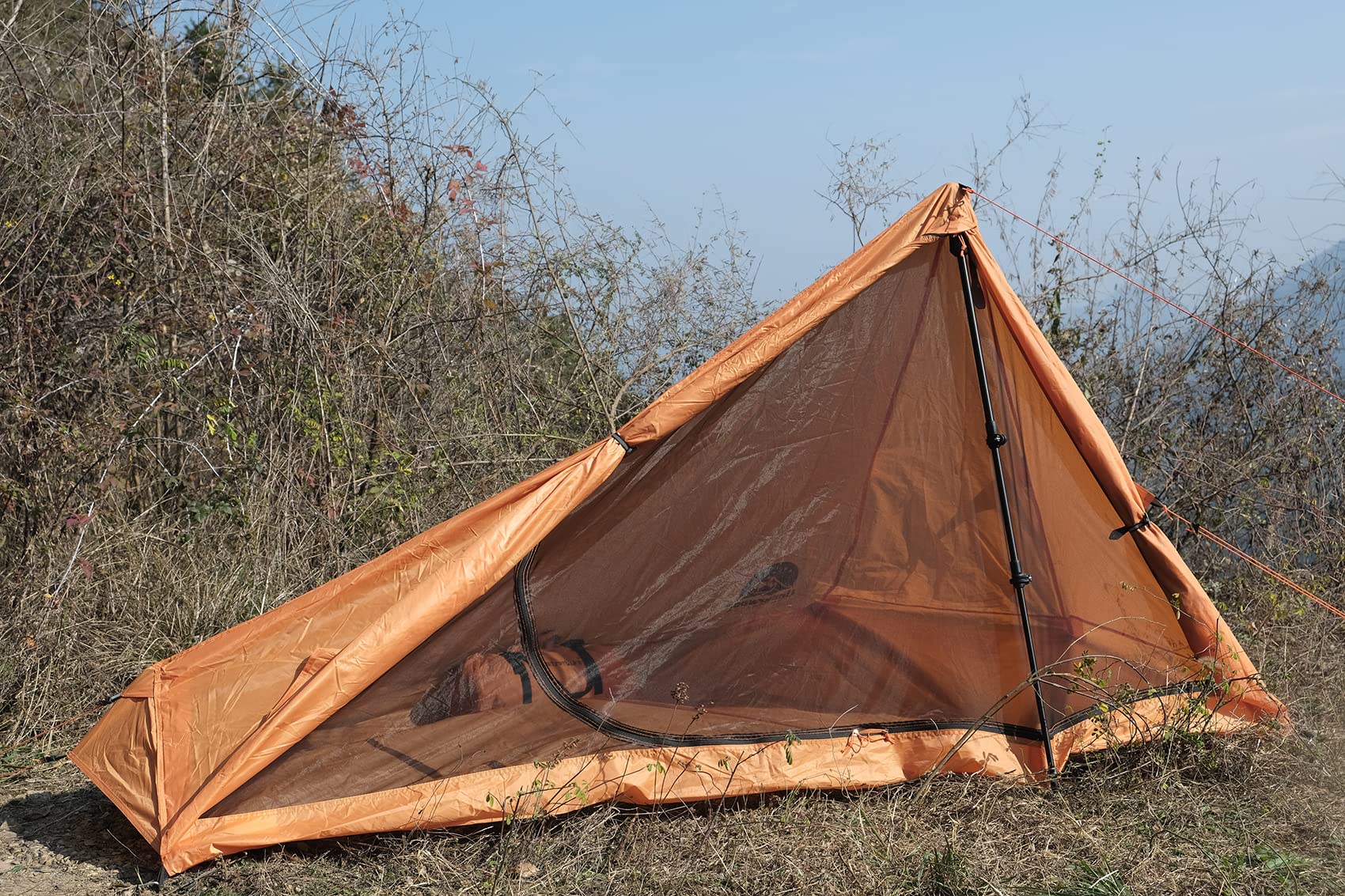 1 Person Trekking Pole Tent for Backpacking - Ultralight Waterproof Hiking Tent for Camping & Backpacking | Lightweight Solo Tent for Scouts & Trekkers (No Trekking Poles Included) | Perfect for Backcountry Adventures, Thru-Hiking & Minimalist Camping