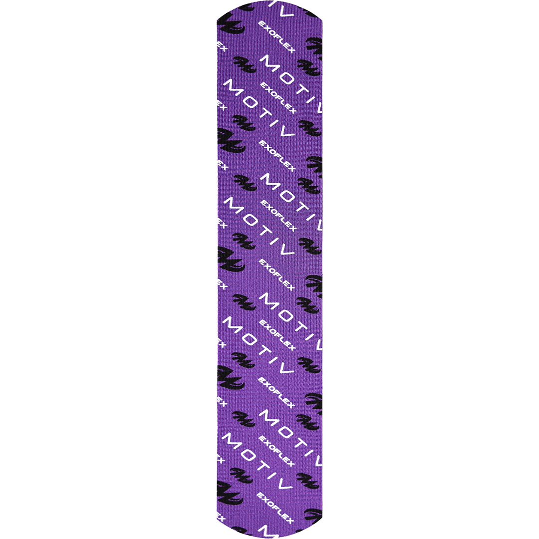 Motiv ExoFlex Kinesiology Tape - Pre-Cut Athletic Sports Tape for Pain Relief & Muscle Support (Purple) - Ideal for Running, Yoga, Gym & Injury Recovery
