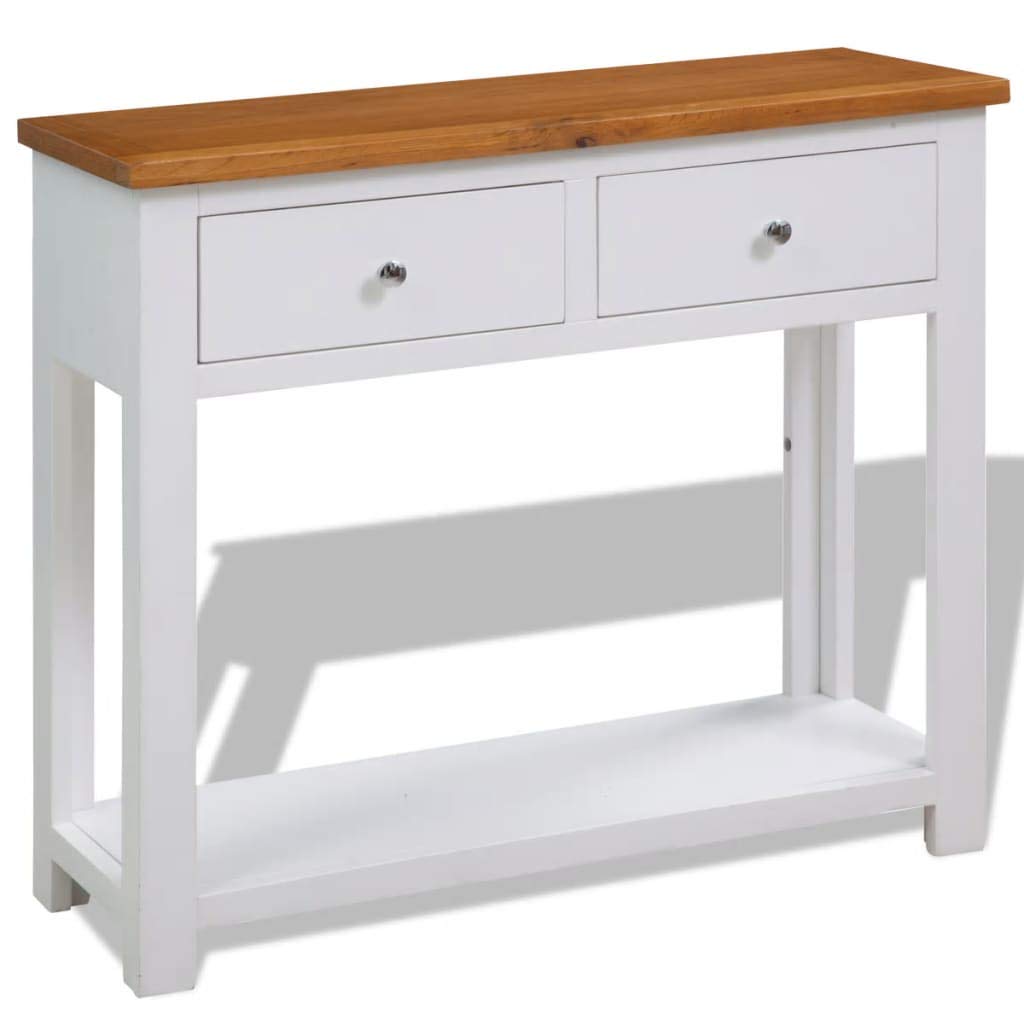Industrial Sofa Table with Drawers & Storage Shelf - 32.7