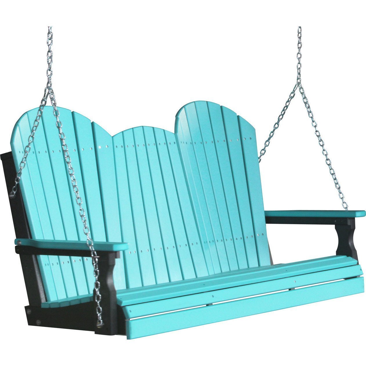 LuxCraft 5ft Adirondack Porch Swing - Eco-Friendly Recycled Plastic Outdoor Furniture for Patio, Garden, Backyard & Deck Relaxation