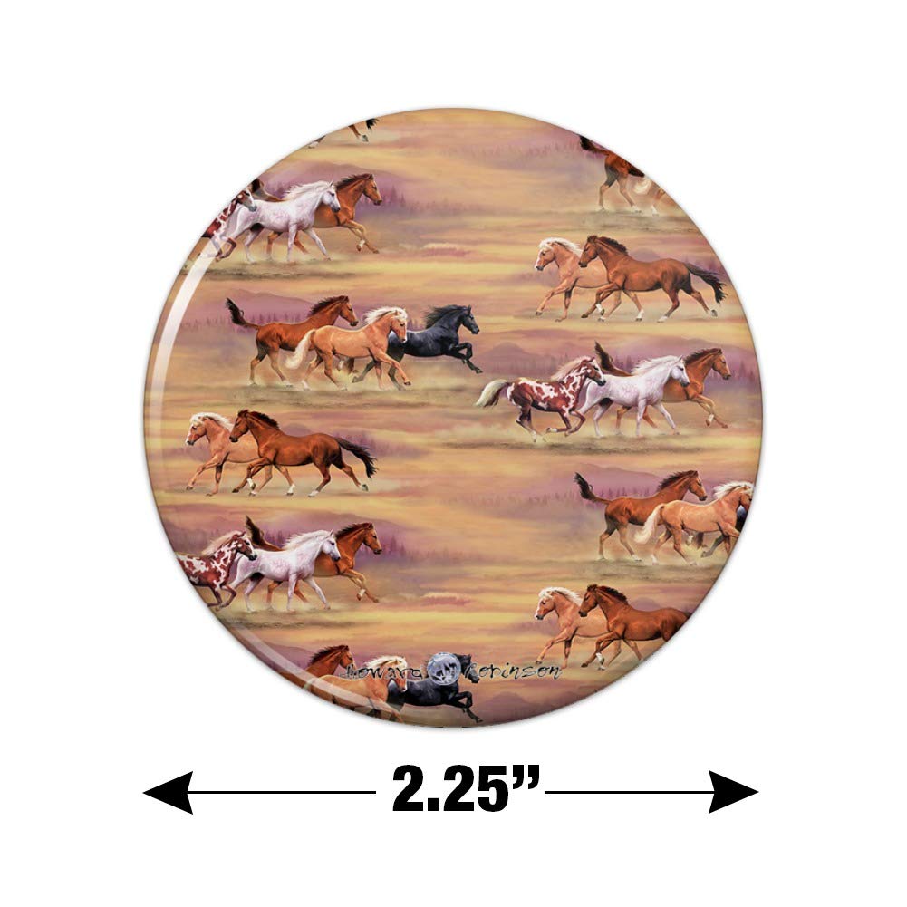 Wild Running Horses Design Refrigerator Magnet - Decorative Kitchen Fridge Locker Button - Perfect for Home, Office & Dorm Room Decor