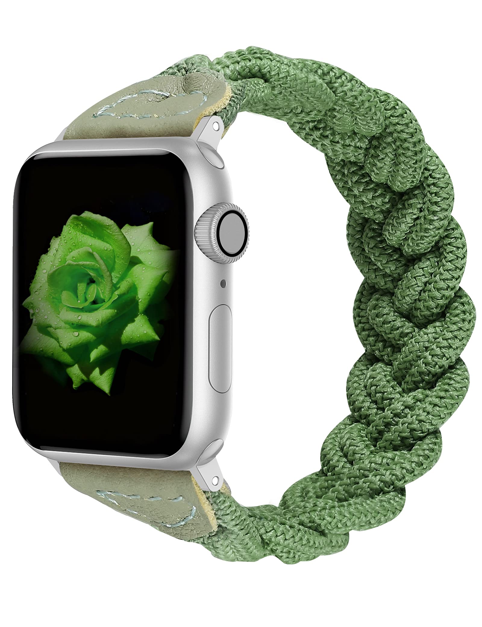 Stretchy Braided Solo Loop Band for Apple Watch 38mm 40mm 41mm 42mm 44mm 45mm 49mm - Comfortable Elastic Woven Bracelet Compatible with iWatch Series 8/7/6/5/4/3/2/1 & SE - Perfect for Workouts, Running & Everyday Wear