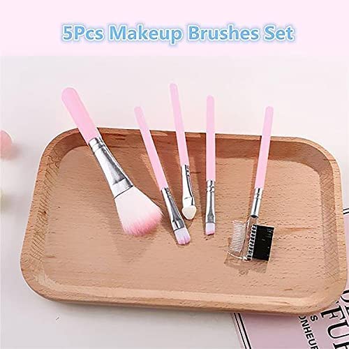 KAARM 5-Piece Professional Makeup Brush Set with Blender Puff - Soft Synthetic Bristles for Foundation, Concealer & Powder Application - Perfect for Travel, Home & Professional Makeup Kits