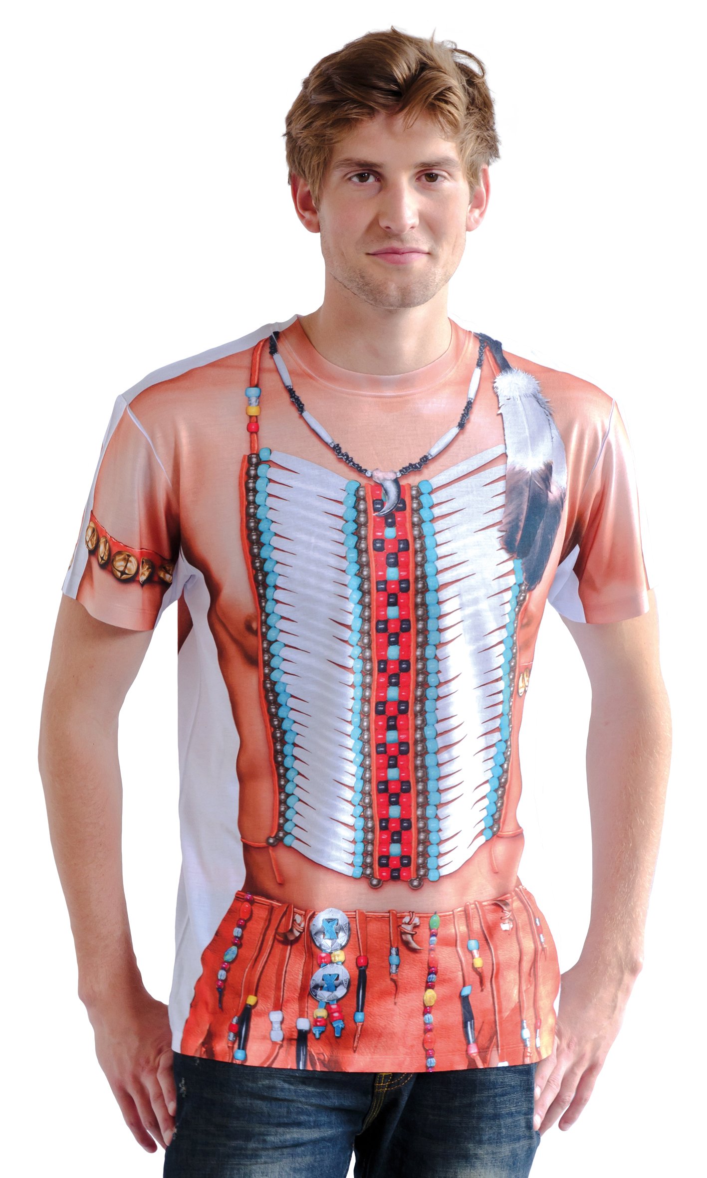 84228 - Realistic Indian Costume Shirt for Adults | Authentic Cultural Apparel for Halloween, Cosplay & Themed Parties