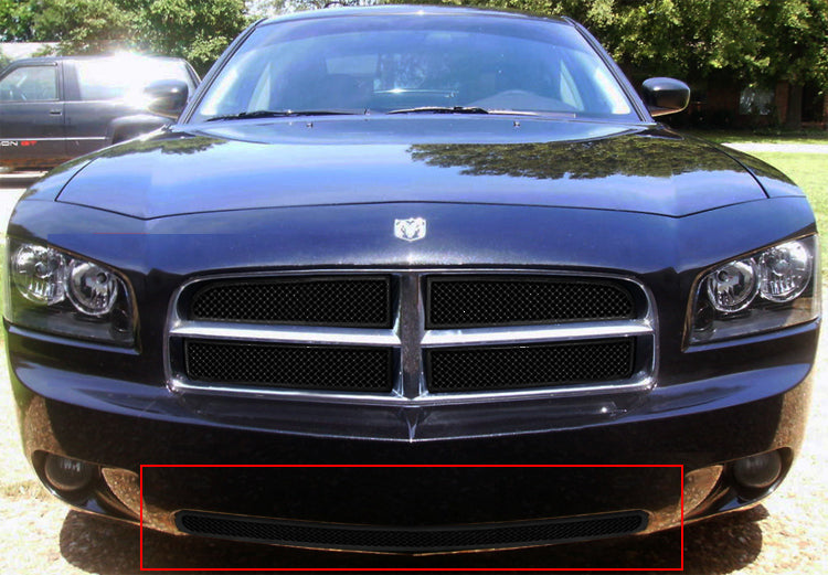 APS Black Stainless Steel Lower Mesh Grille for 2006-2010 Dodge Charger - Durable Replacement Grille for Enhanced Style & Protection | Perfect for Car Upgrades & Customization