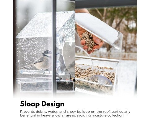Window Bird Feeder - Clear View Bird Watching Feeder with Strong Suction Cups - Perfect for Home, Office & Garden Bird Lovers