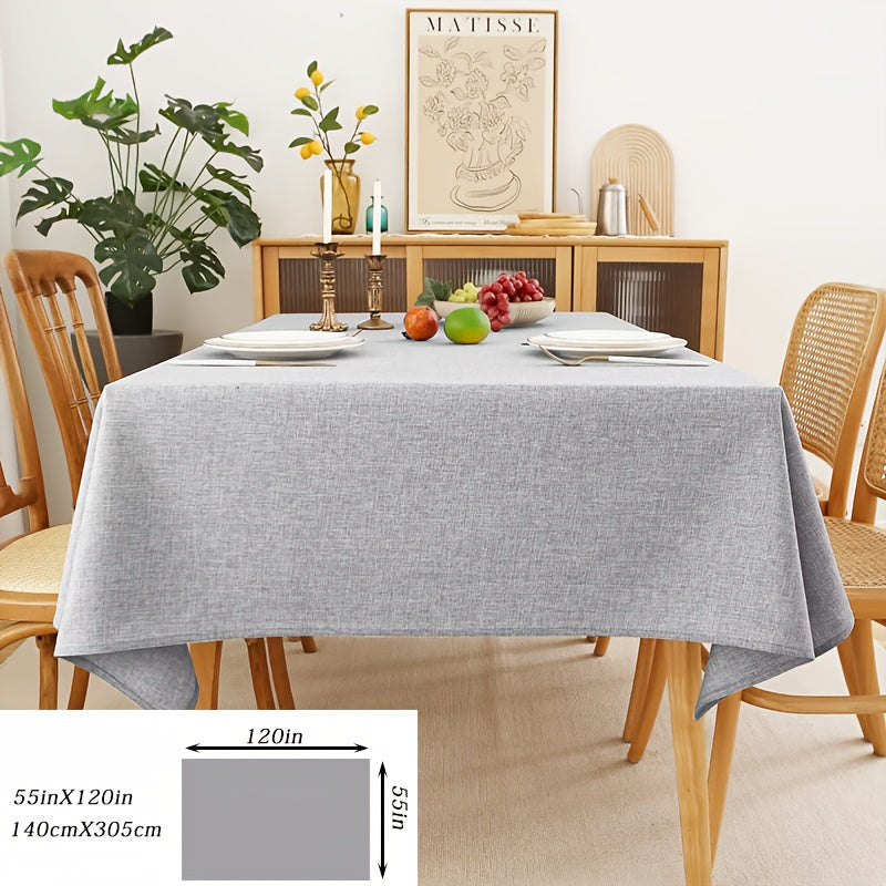 1PC Waterproof & Oil Proof Polyester Rectangle Tablecloth - Durable & Stylish for Picnic, Holiday Party, Home Decor - Perfect for Indoor & Outdoor Dining, BBQ, Wedding, and Everyday Use