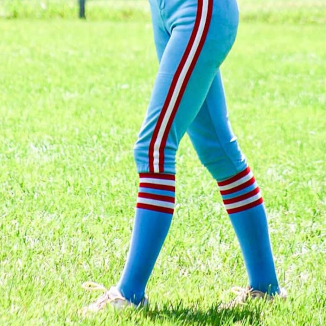 MadSportsStuff Baseball & Softball Socks - Striped Over-the-Calf Athletic Socks for Men, Women, Boys & Girls - Perfect for Games, Practices & Team Sports