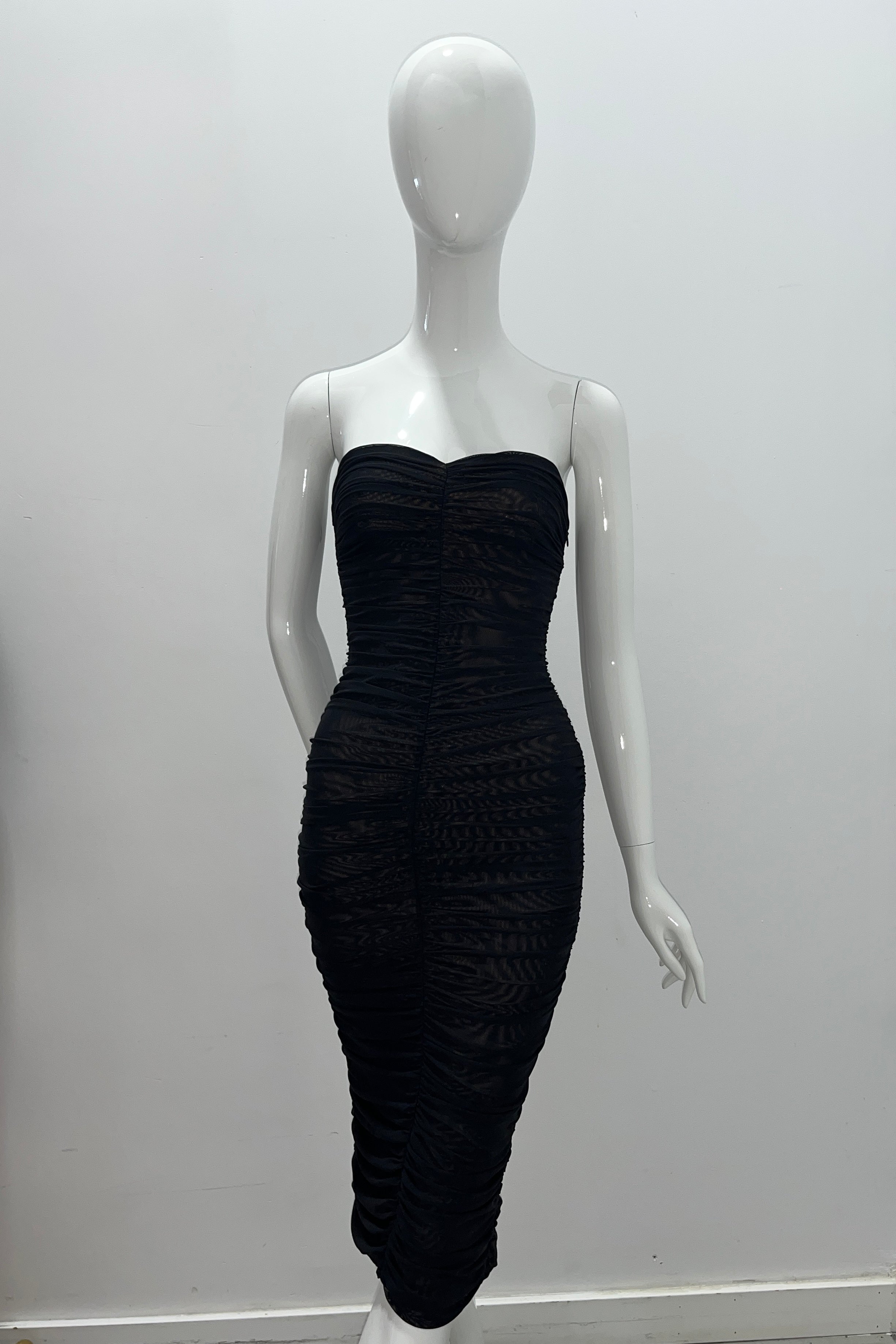 L'Agence Caprice Strapless Midi Dress for Women - Elegant Bodycon Cocktail Party Dress with Sweetheart Neckline | Perfect for Weddings, Date Nights & Special Occasions