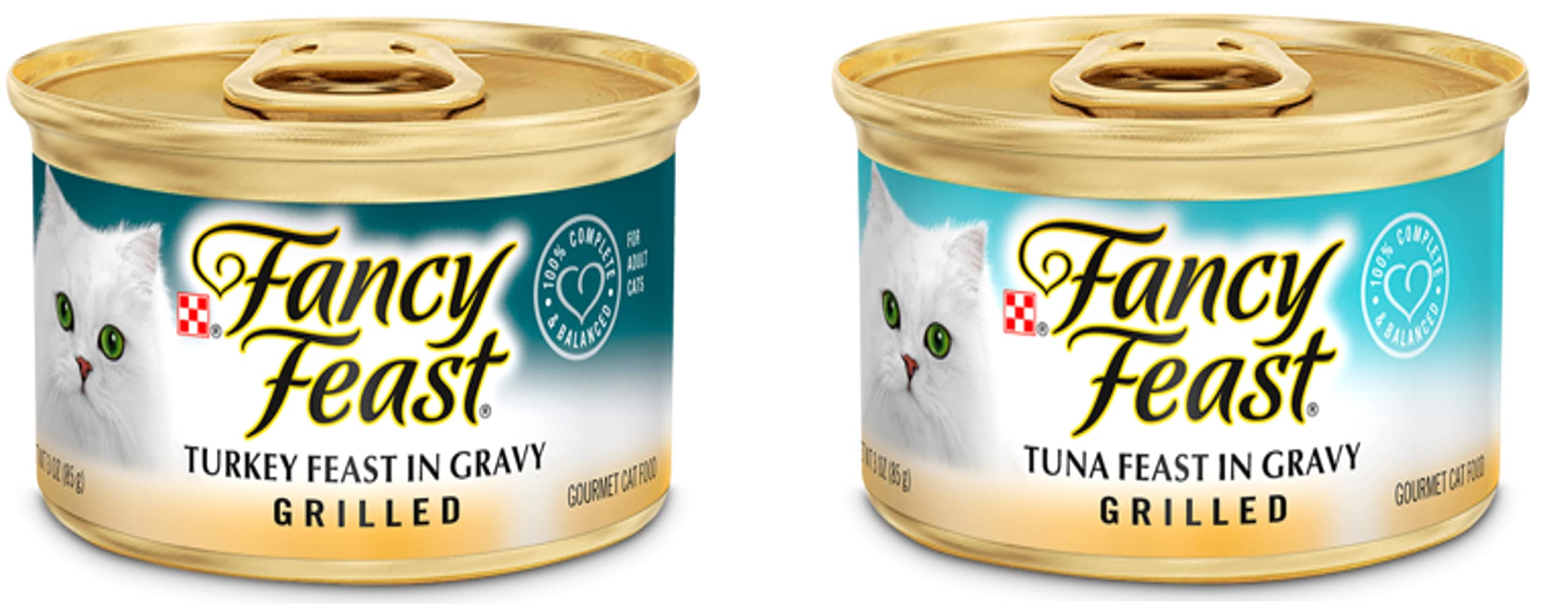 Premium Grilled Wet Canned Cat Food Variety Pack - 12 Cans (2 Seafood, 2 Chicken, 2 Tuna, 2 Turkey, 2 Liver & Chicken, 2 Beef) with Free Nutrition Guide - Perfect for Adult Cats' Daily Meals, Travel & Emergency Food Supply