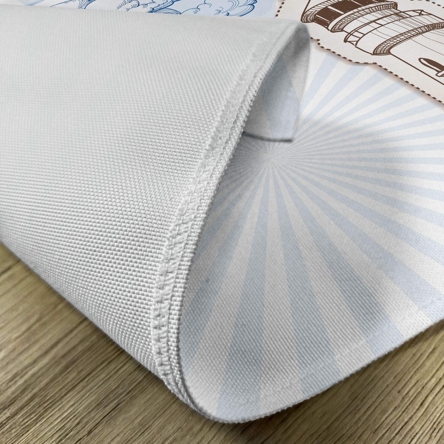 Ambesonne Seagulls Placemats Set of 4 - Nautical Themed Washable Fabric Place Mats for Dining Table & Kitchen Decor in Brown, Cream & Blue | Perfect for Beach House, Coastal Home & Seaside Dining Decor